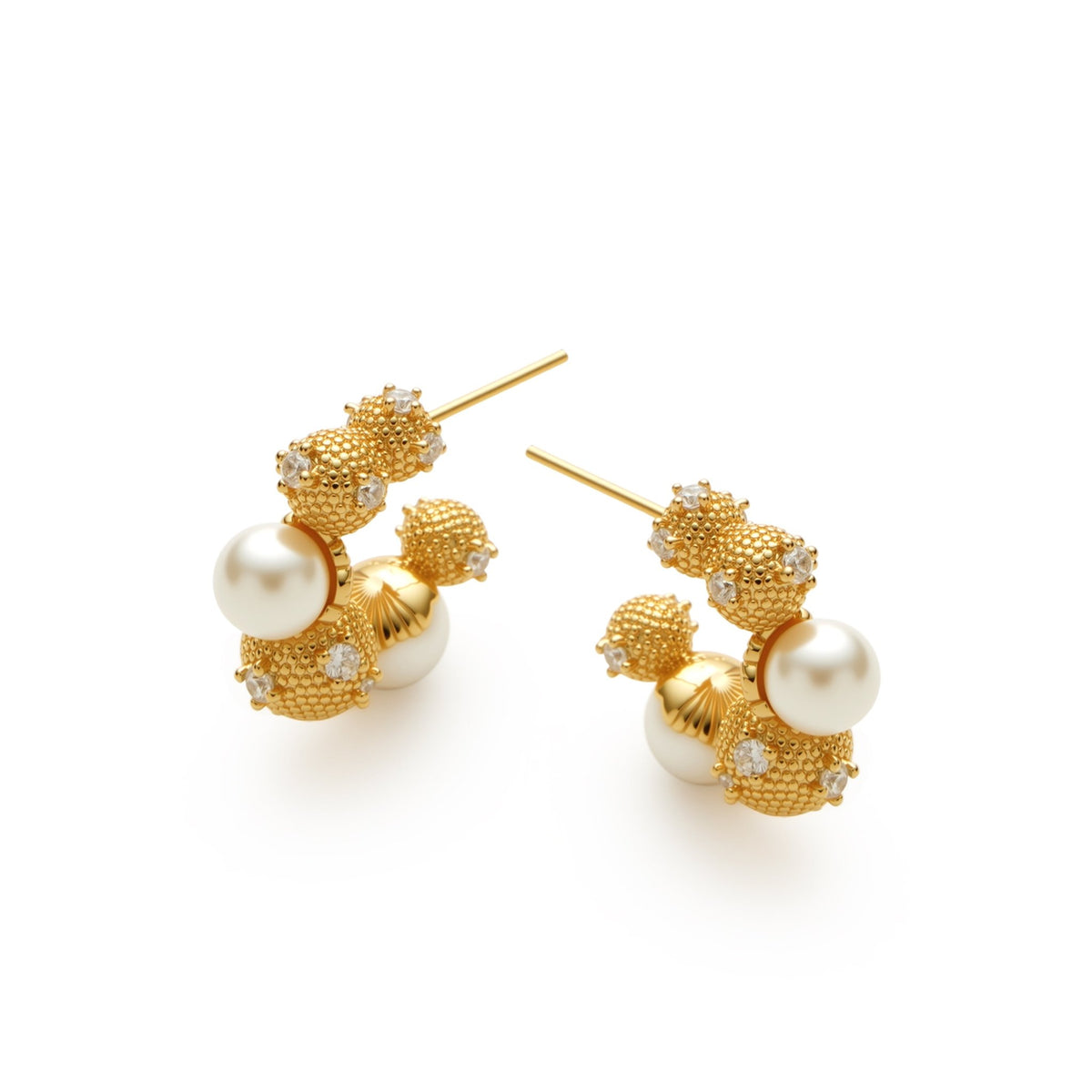 RSNY Pearl Crystal Diamond Earrings - R2222B