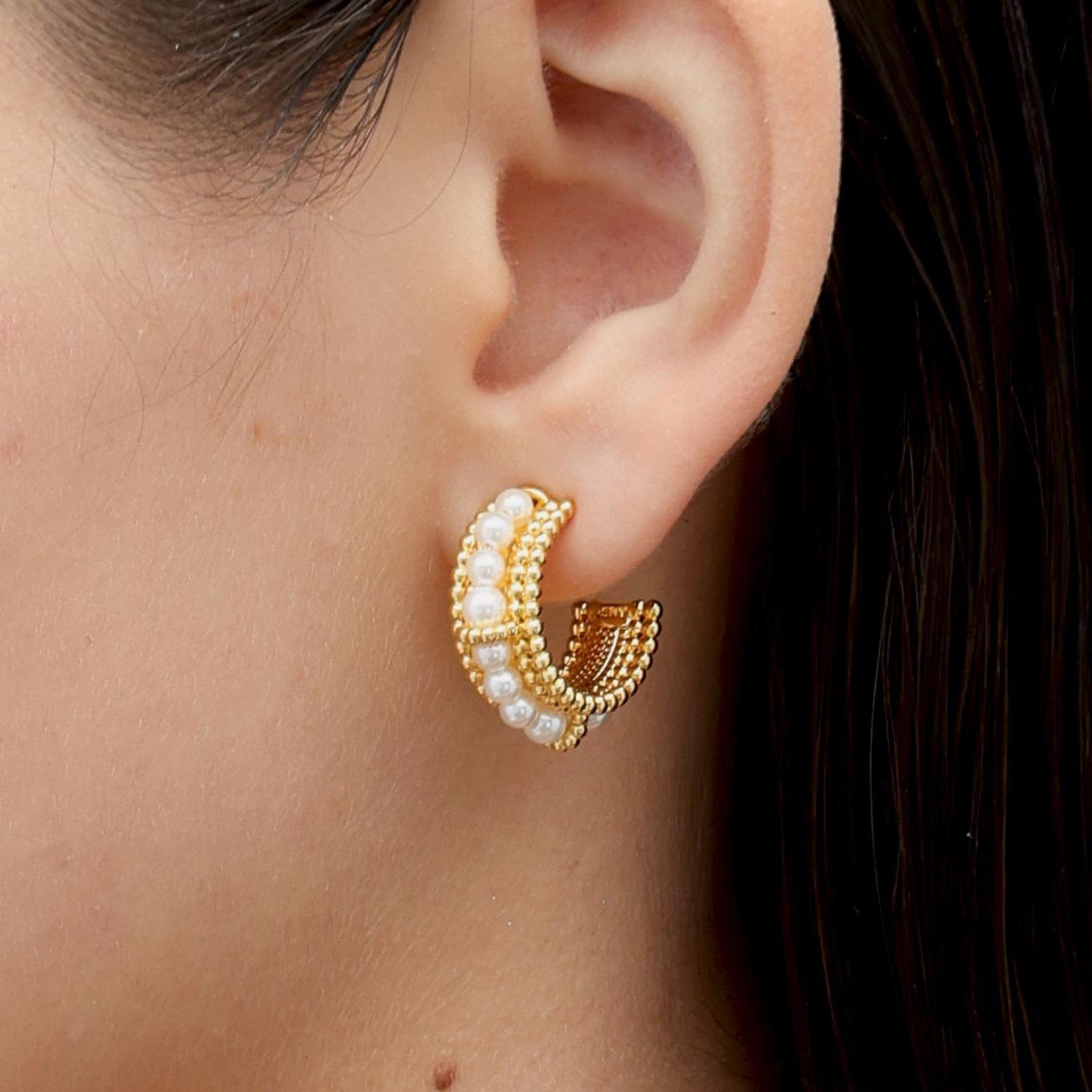 RSNY pearl earrings - R2153B