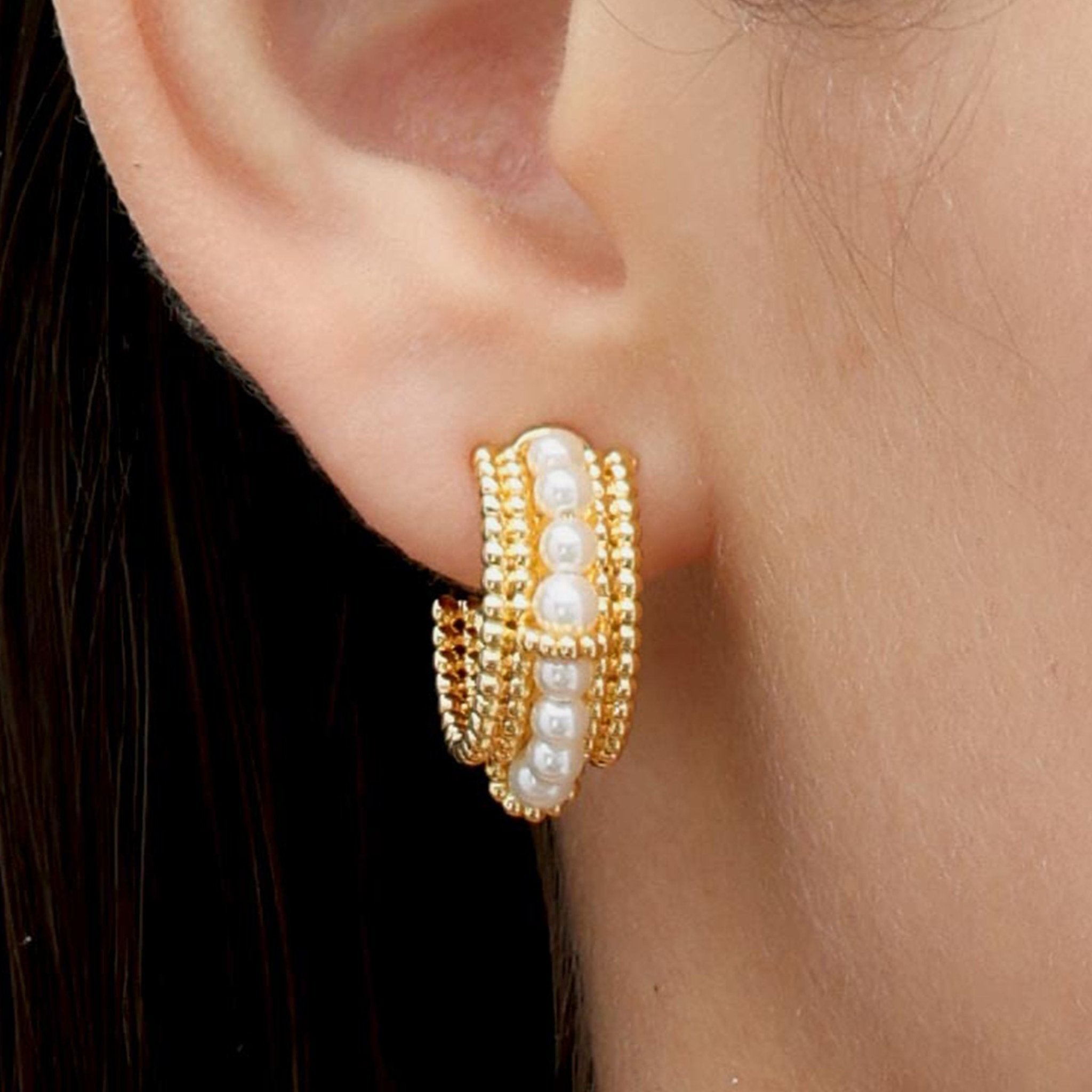 RSNY pearl earrings - R2153B