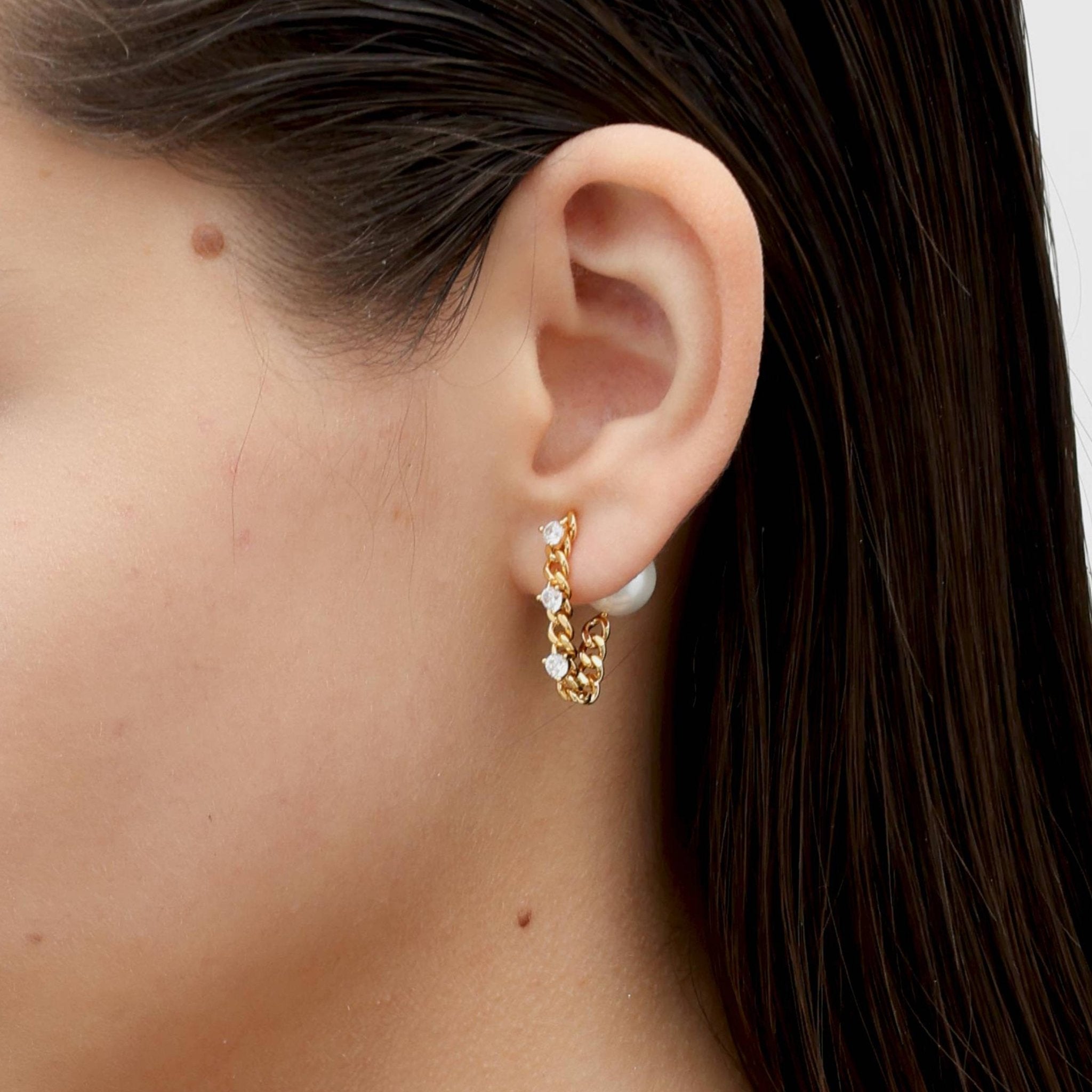 RSNY pearl soft chain earrings - R2167B