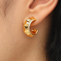 RSNY Pleated Earrings - R2226B