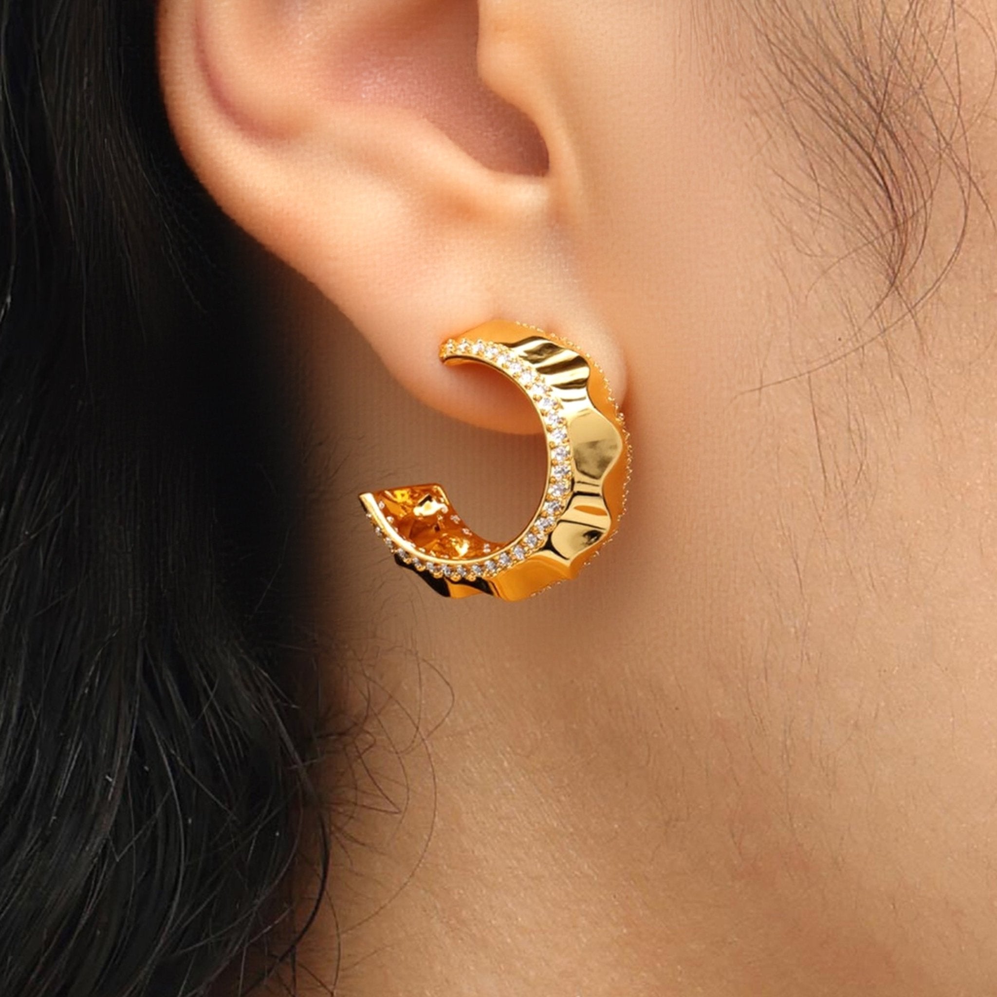 RSNY Pleated Earrings - R2226B