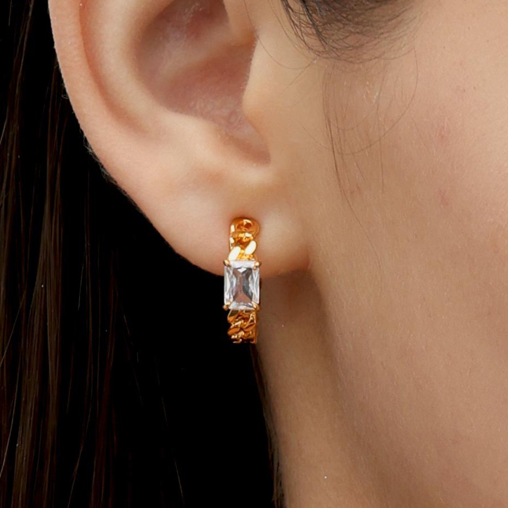 RSNY Princess Square Chain Earrings - R2106B