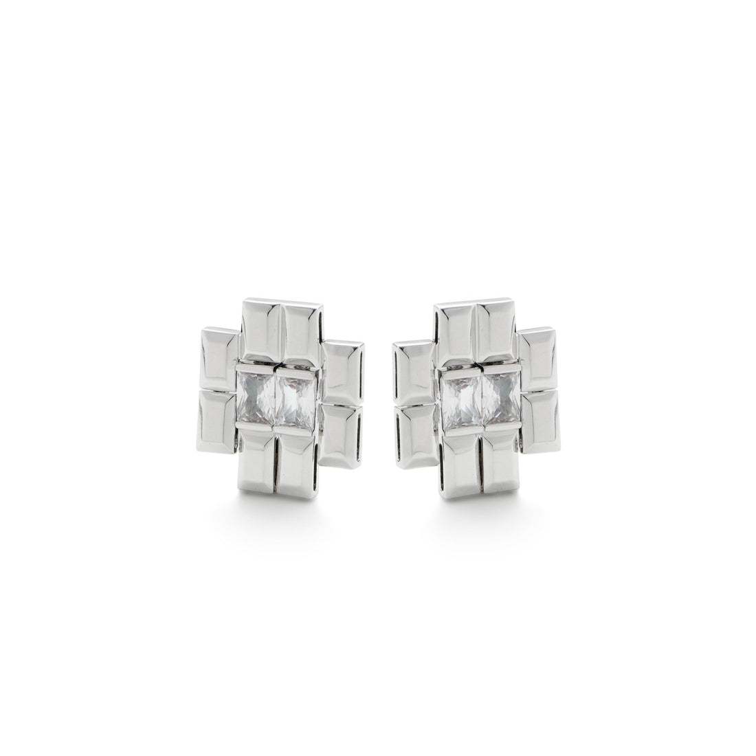 RSNY princess square splicing stud earrings - R2147A