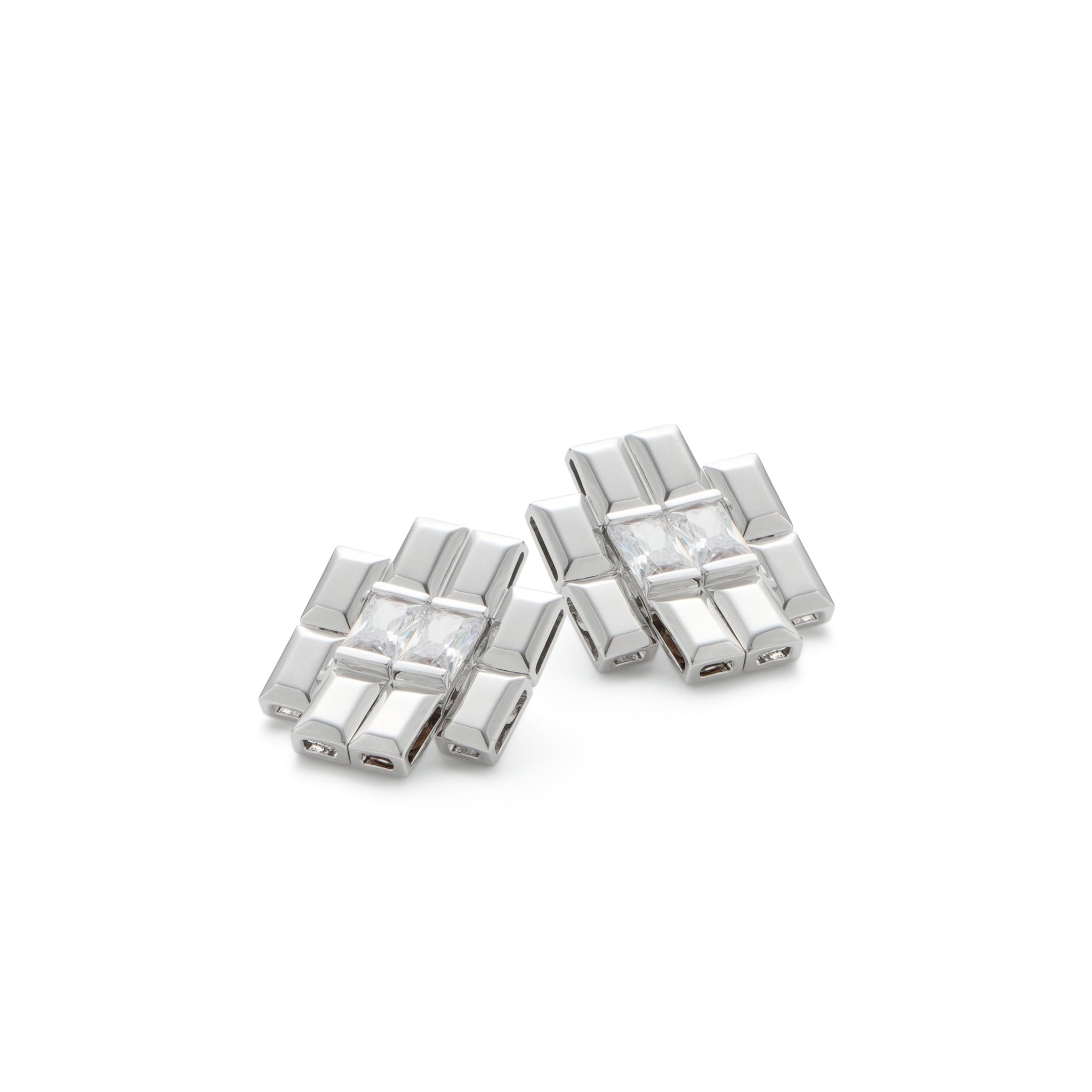 RSNY princess square splicing stud earrings - R2147A