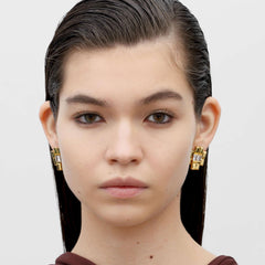 RSNY princess square splicing stud earrings - R2147B