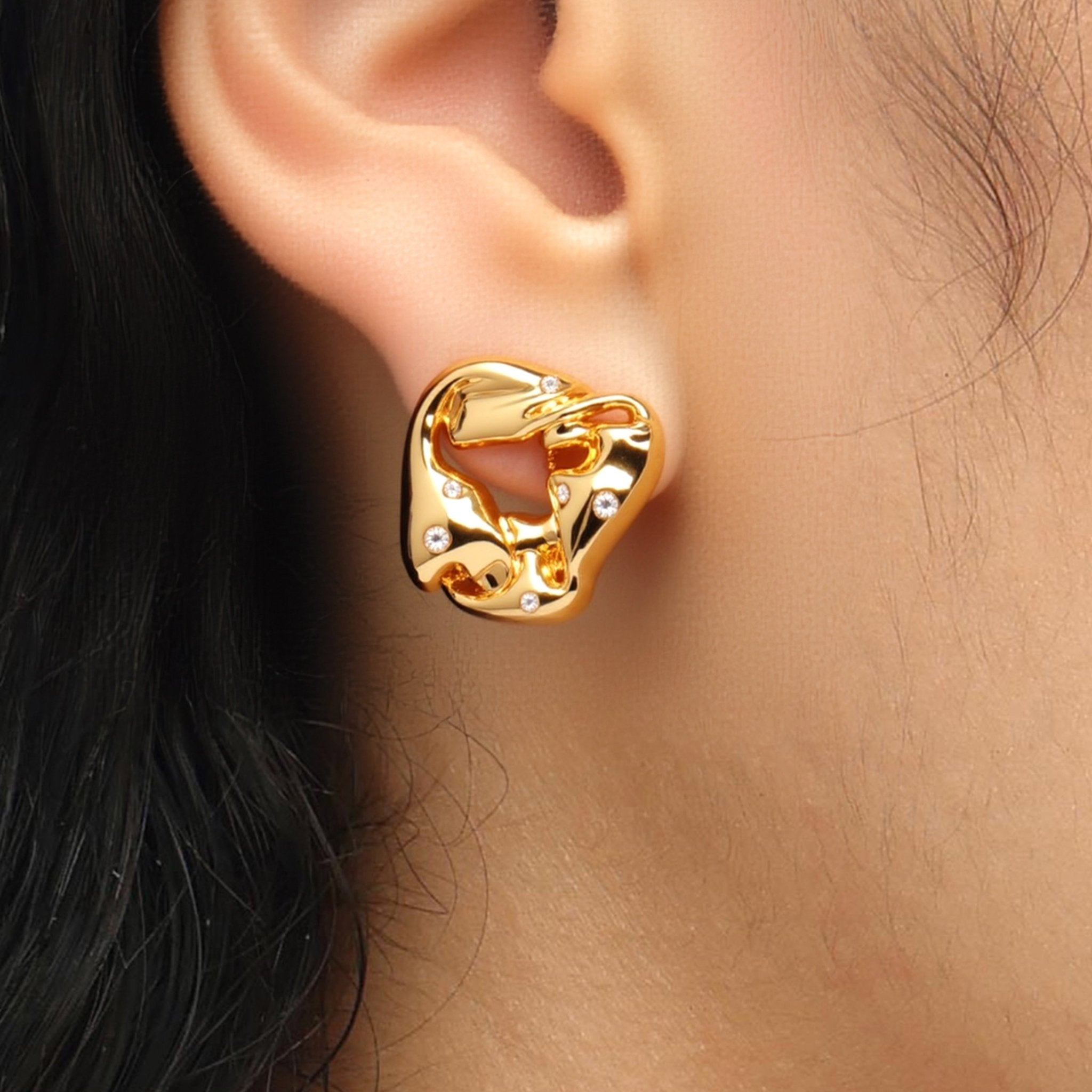 RSNY Ruffled Earrings - R2212B