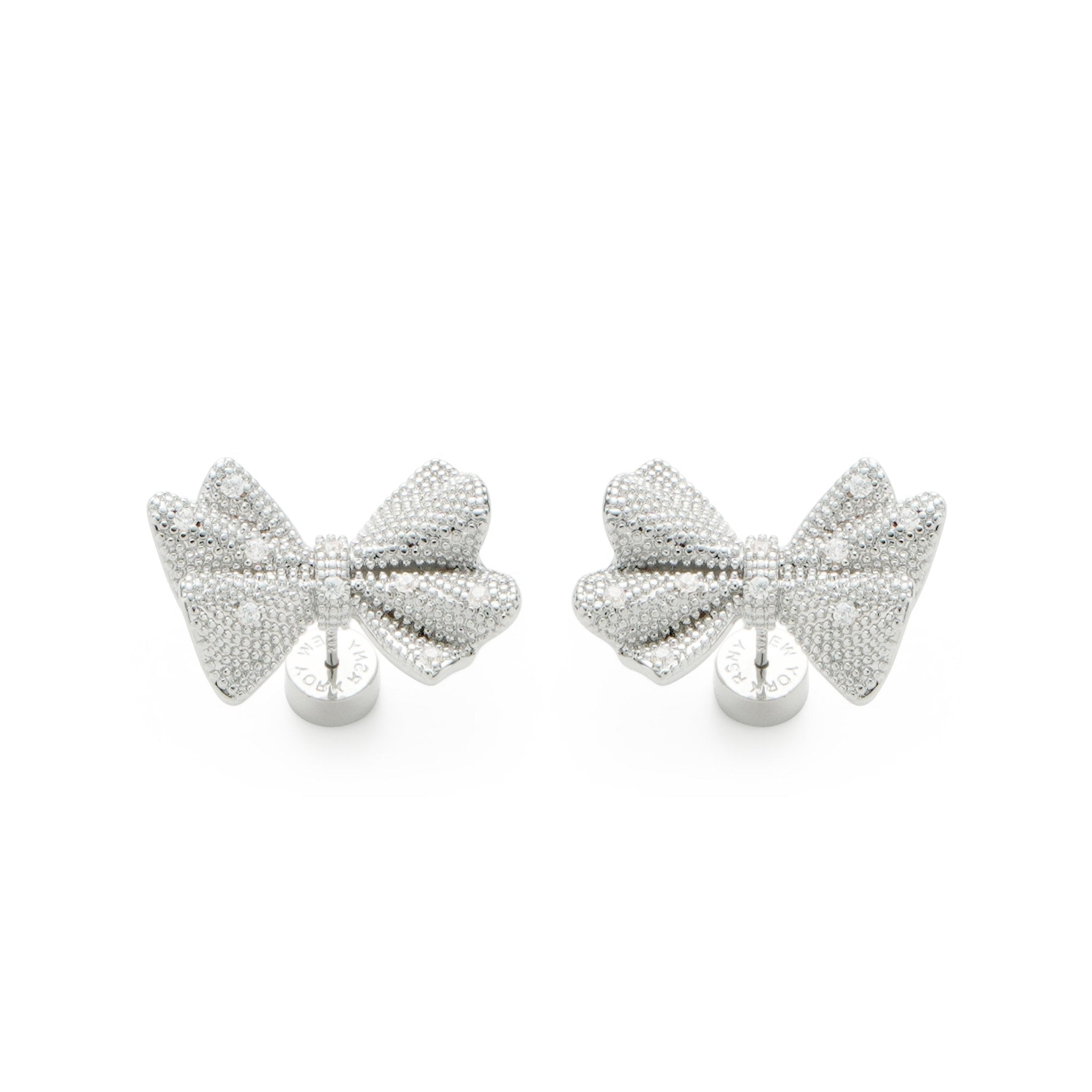RSNY shiny bow stud earrings - R2183A