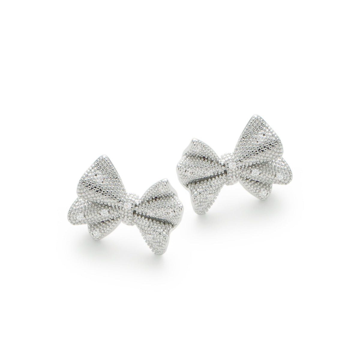 RSNY shiny bow stud earrings - R2183A