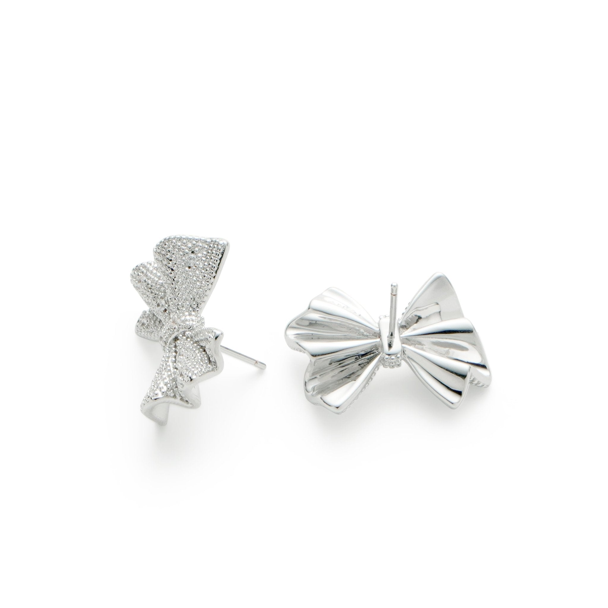 RSNY shiny bow stud earrings - R2183A