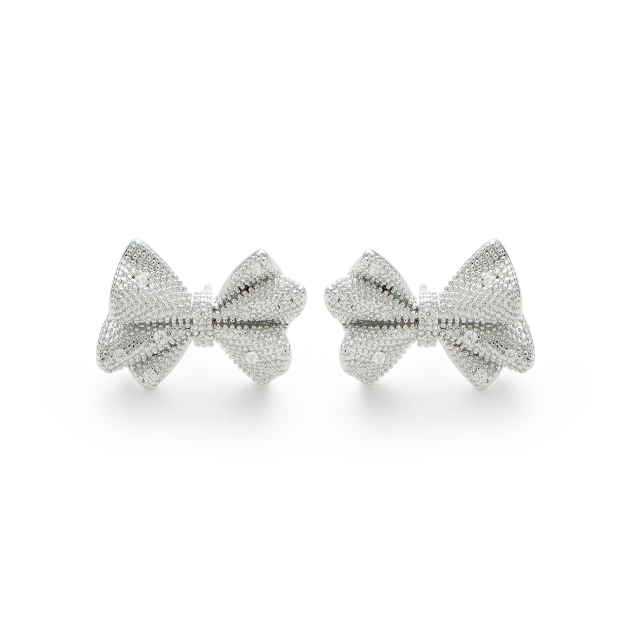 RSNY shiny bow stud earrings - R2183A