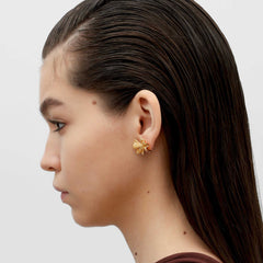 RSNY shiny bow stud earrings - R2183B