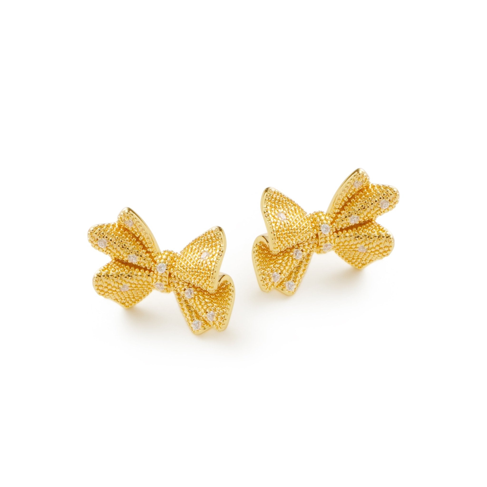 RSNY shiny bow stud earrings - R2183B