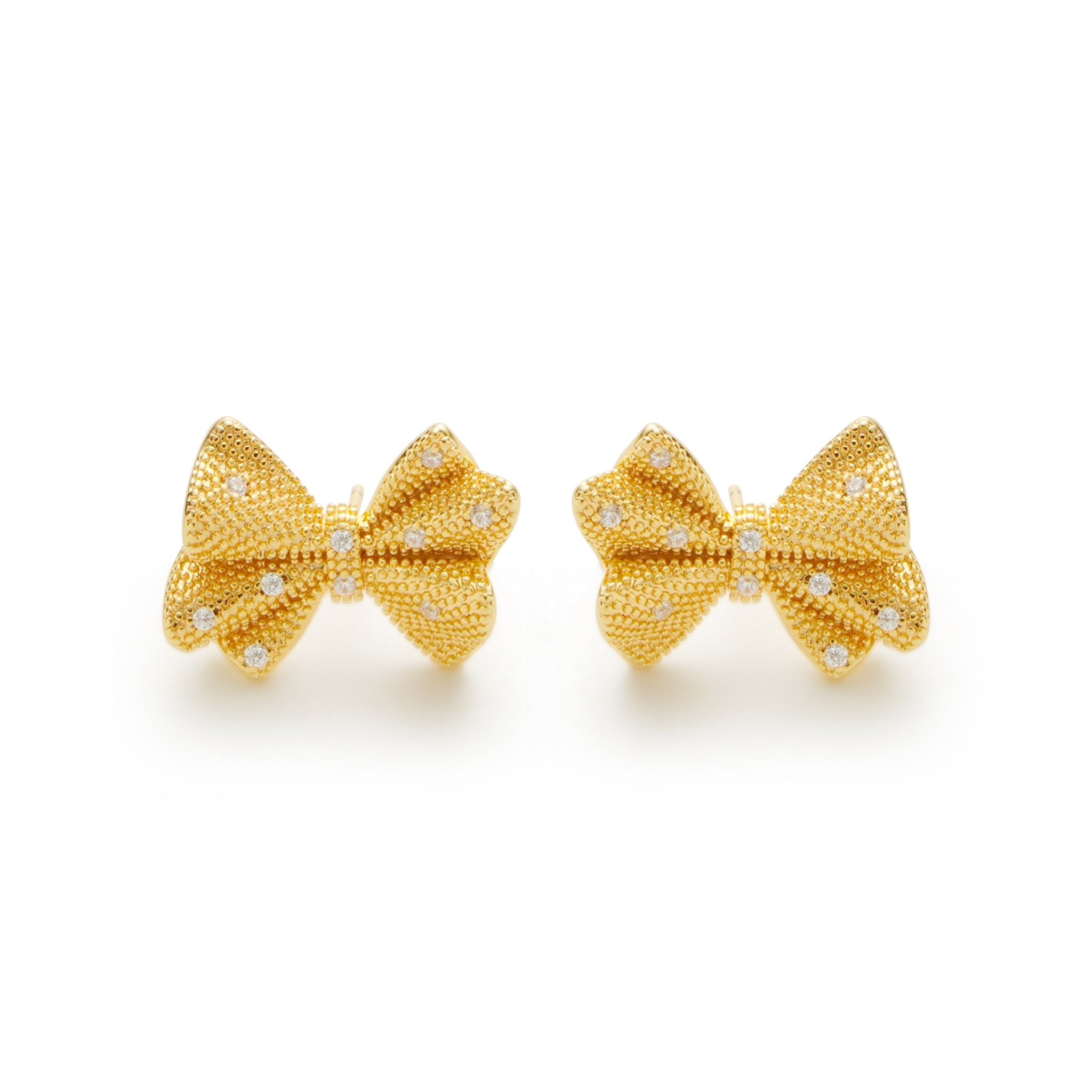 RSNY shiny bow stud earrings - R2183B
