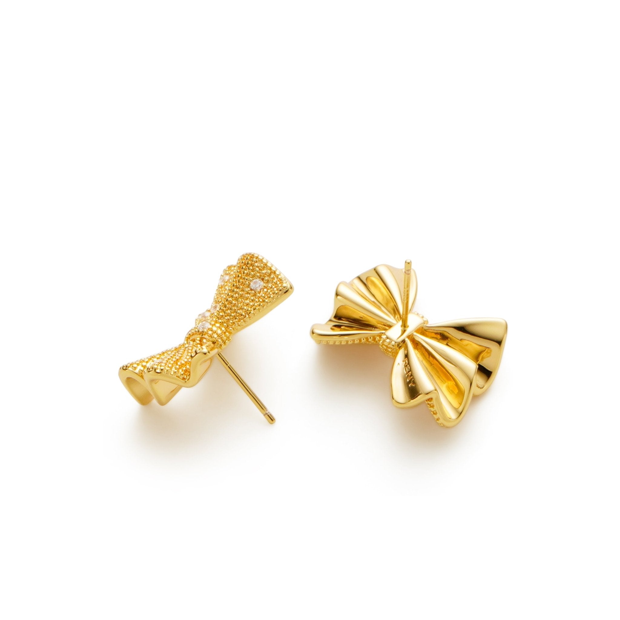 RSNY shiny bow stud earrings - R2183B
