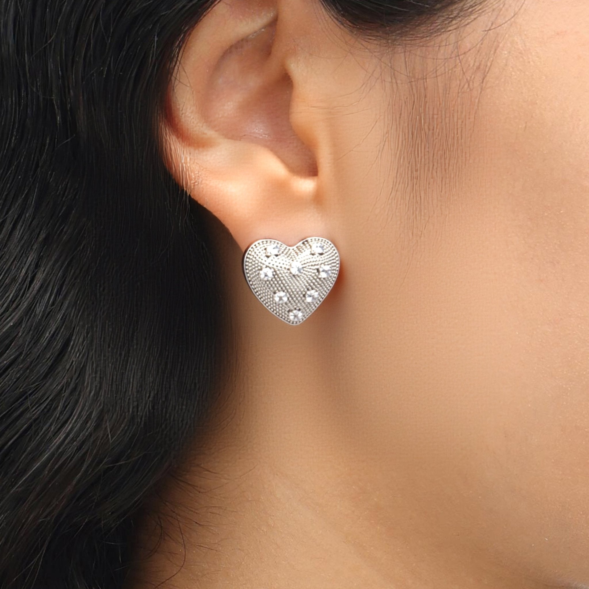RSNY Shiny Heart Earrings - R2192A
