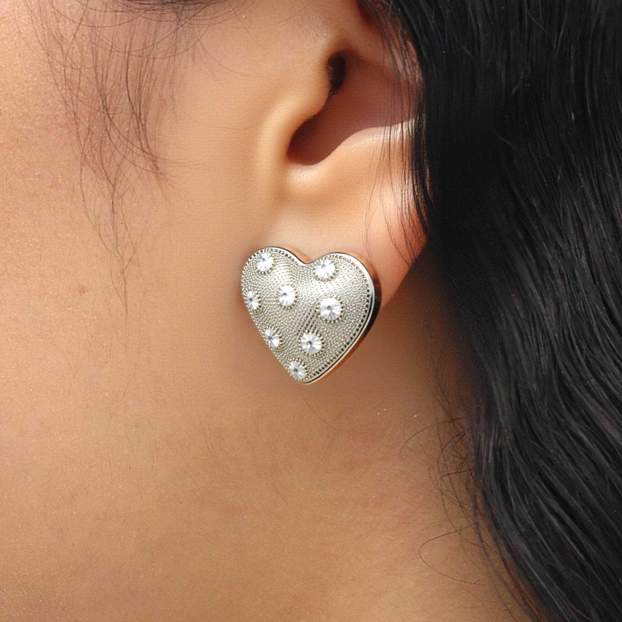 RSNY Shiny Heart Earrings - R2192A