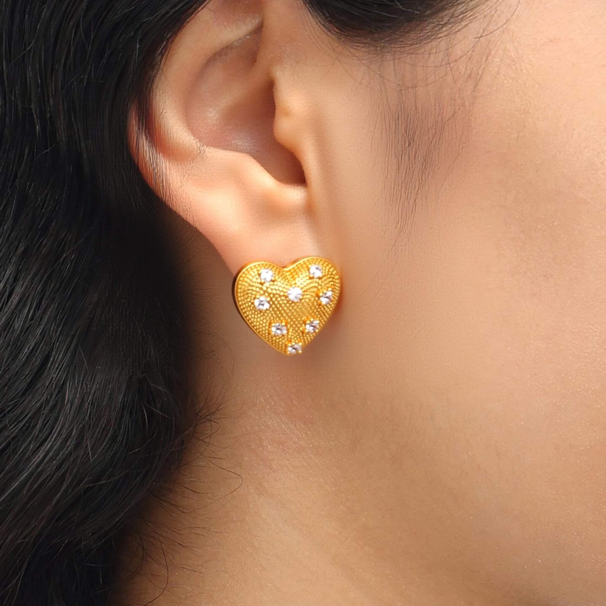 RSNY Shiny Heart Earrings - R2192B