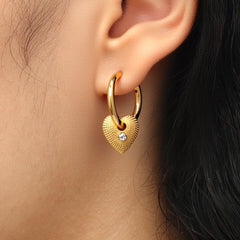 RSNY Shiny Heart Earrings - R2199B