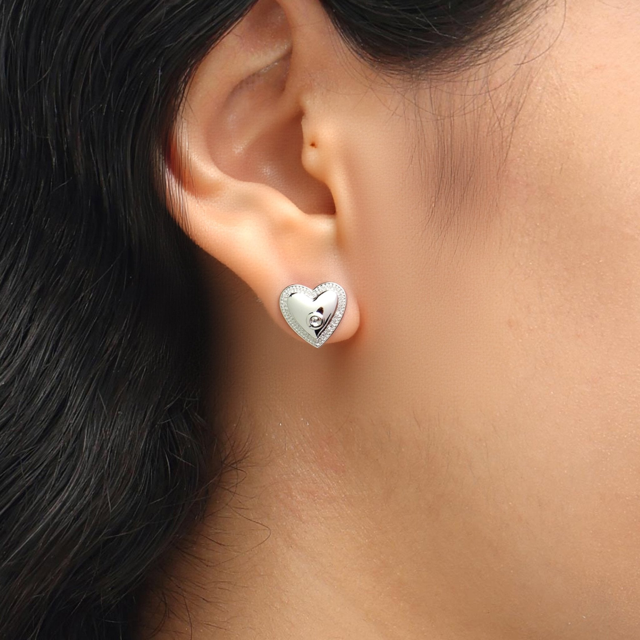 RSNY Shiny Heart Earrings - R2200A