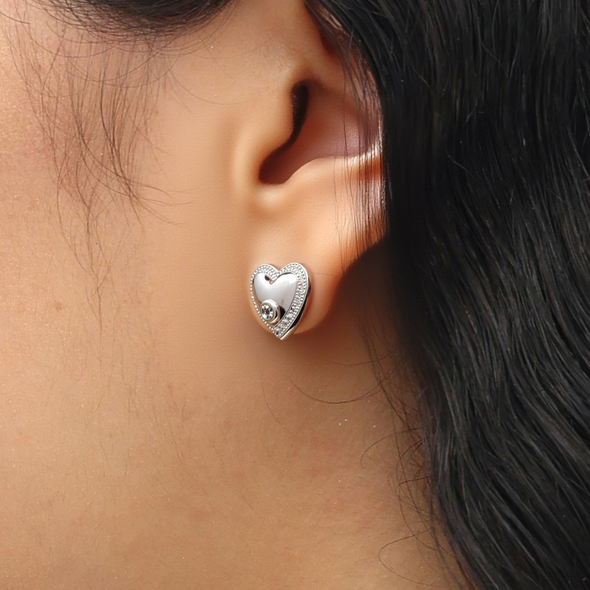 RSNY Shiny Heart Earrings - R2200A