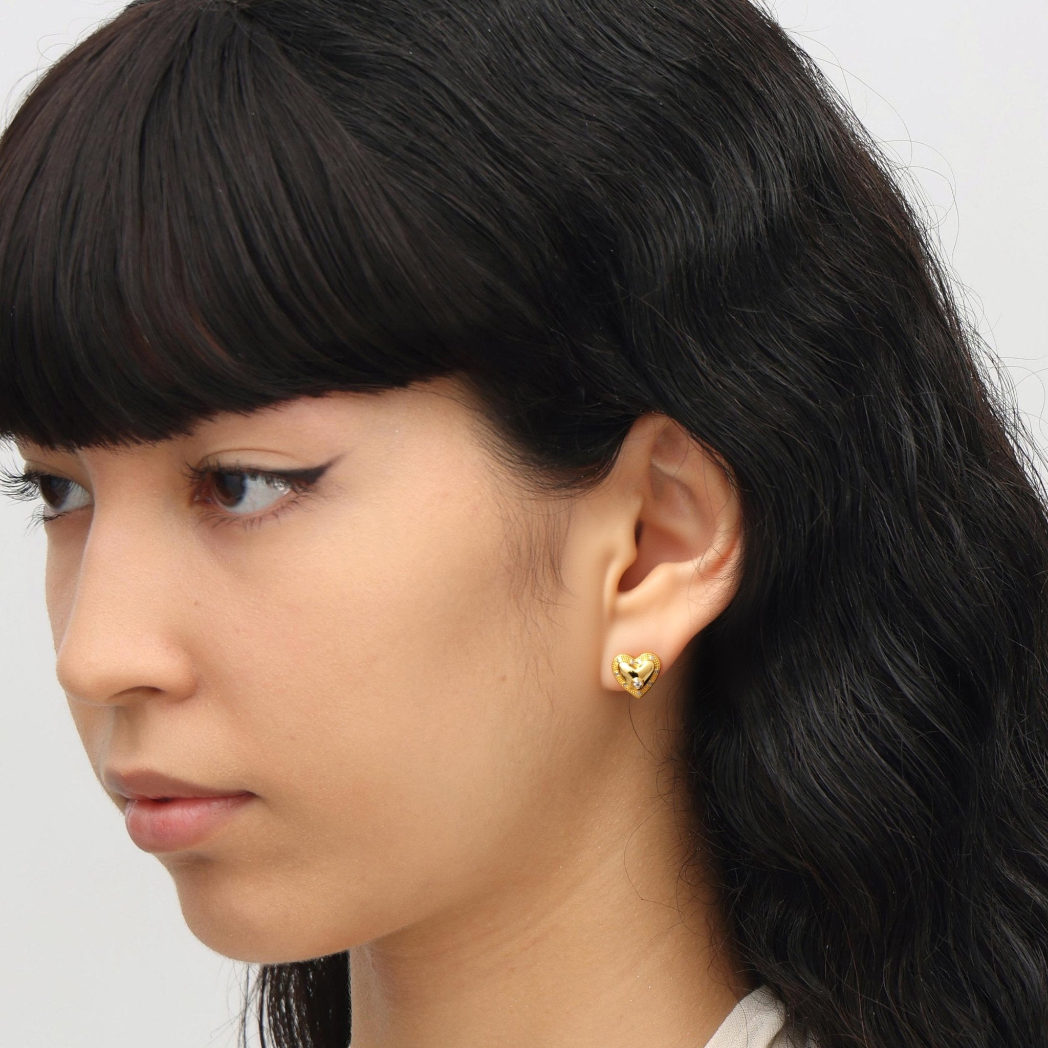 RSNY Shiny Heart Earrings - R2200B