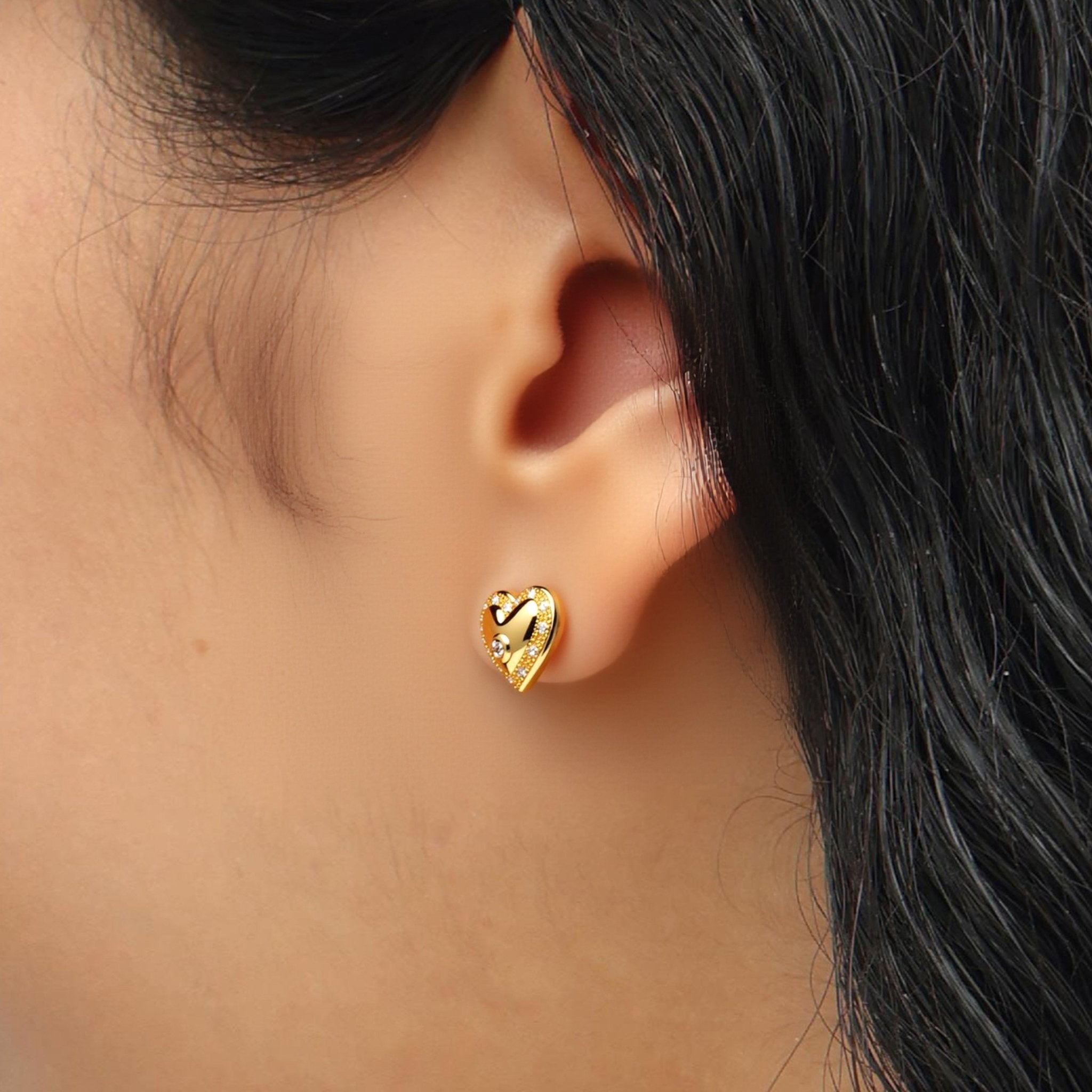 RSNY Shiny Heart Earrings - R2200B