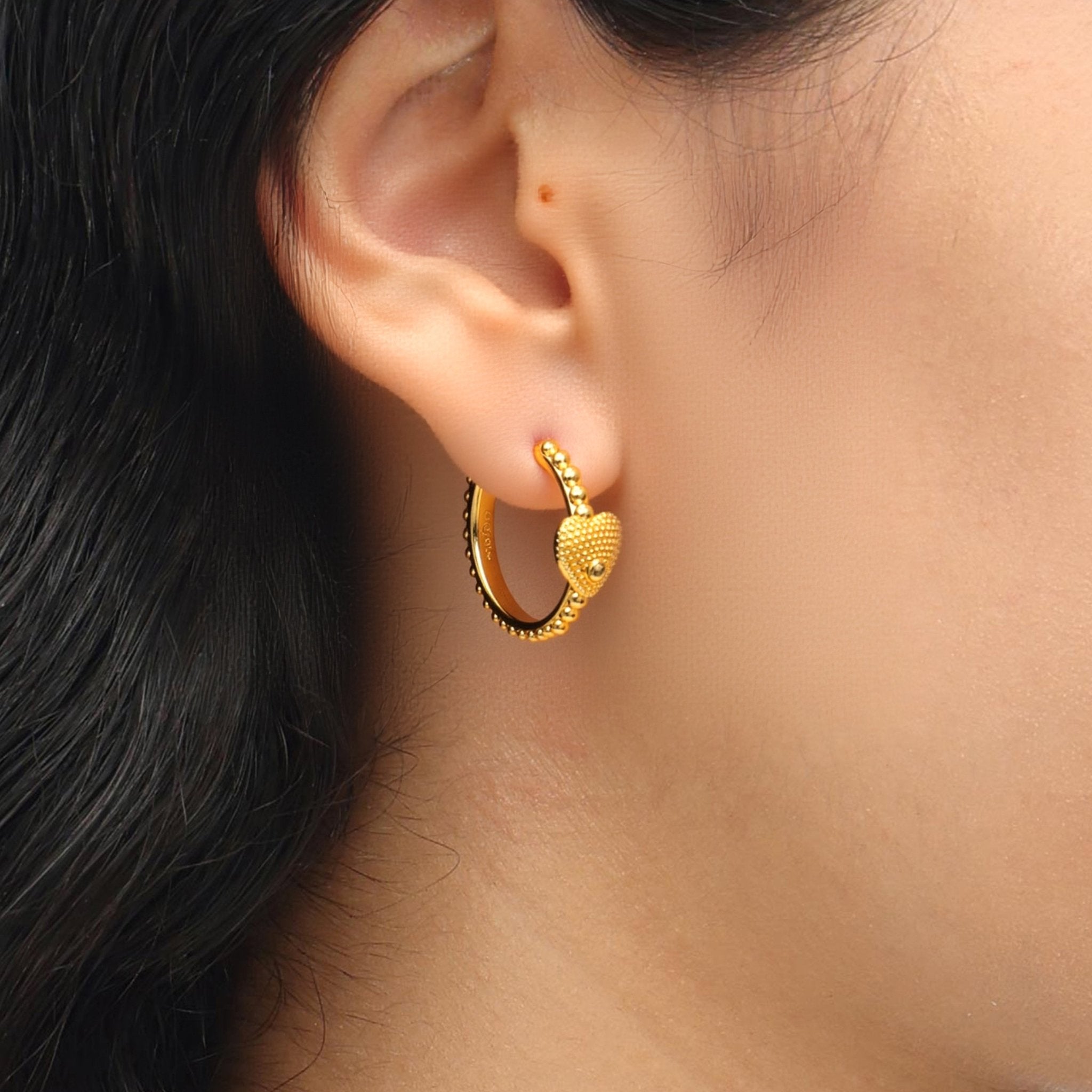 RSNY Shiny Heart Earrings - R2201B