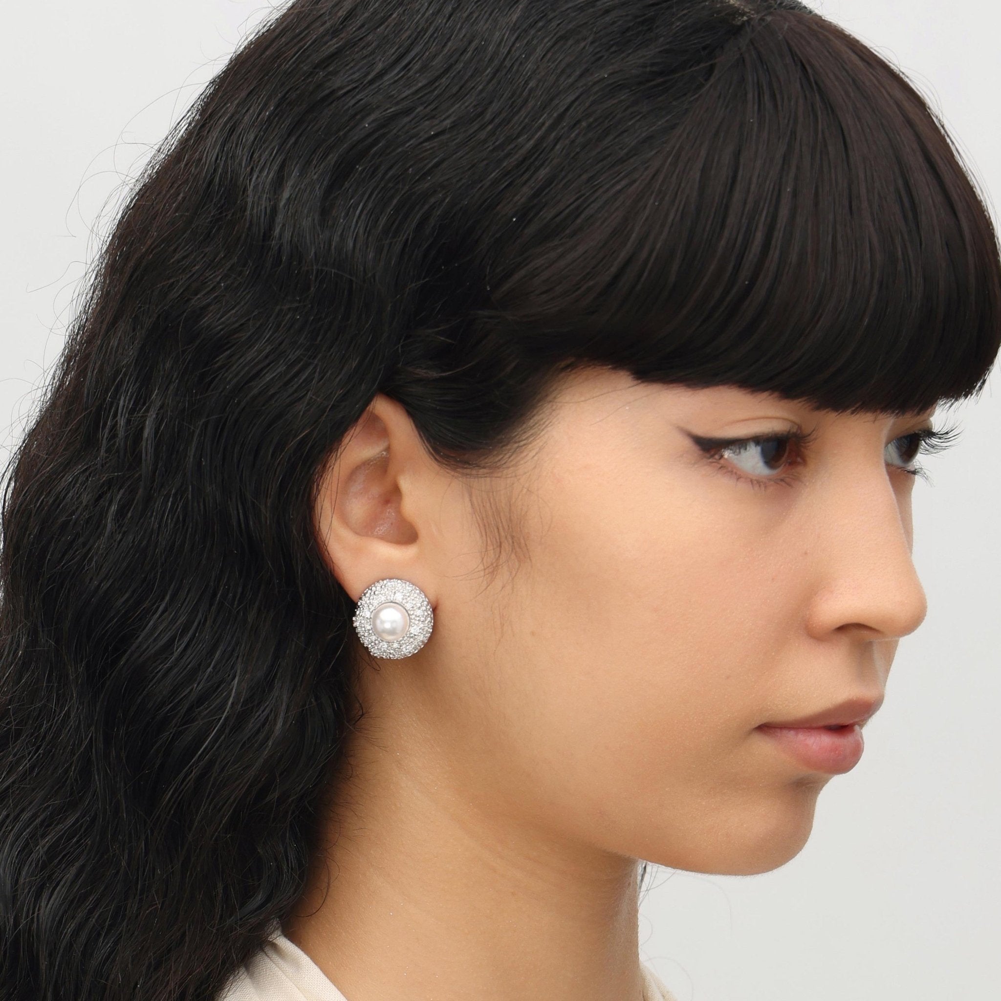 RSNY Shiny Pearl Stud Earrings - R2086A