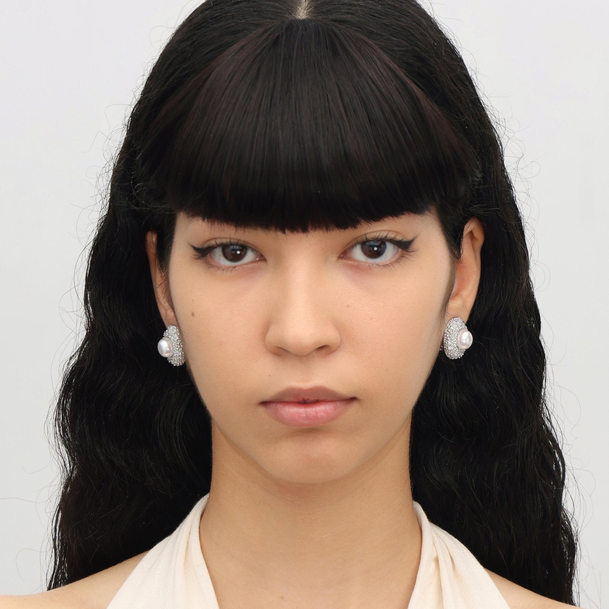 RSNY Shiny Pearl Stud Earrings - R2086A