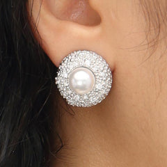 RSNY Shiny Pearl Stud Earrings - R2086A