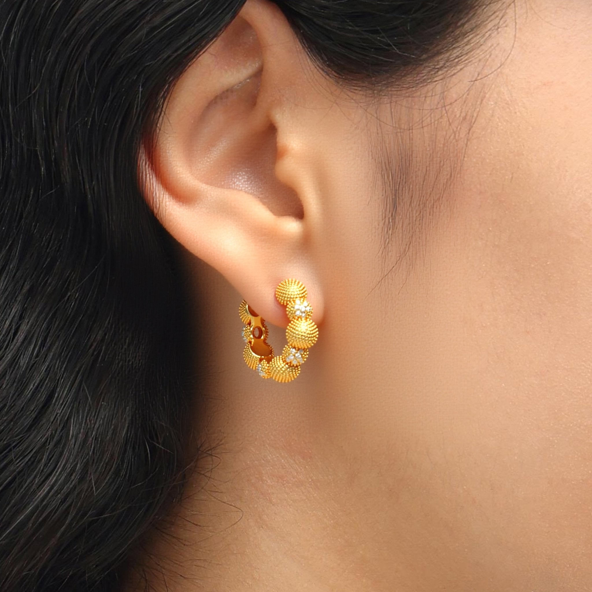 RSNY Shiny Spherical Earrings - R2189B