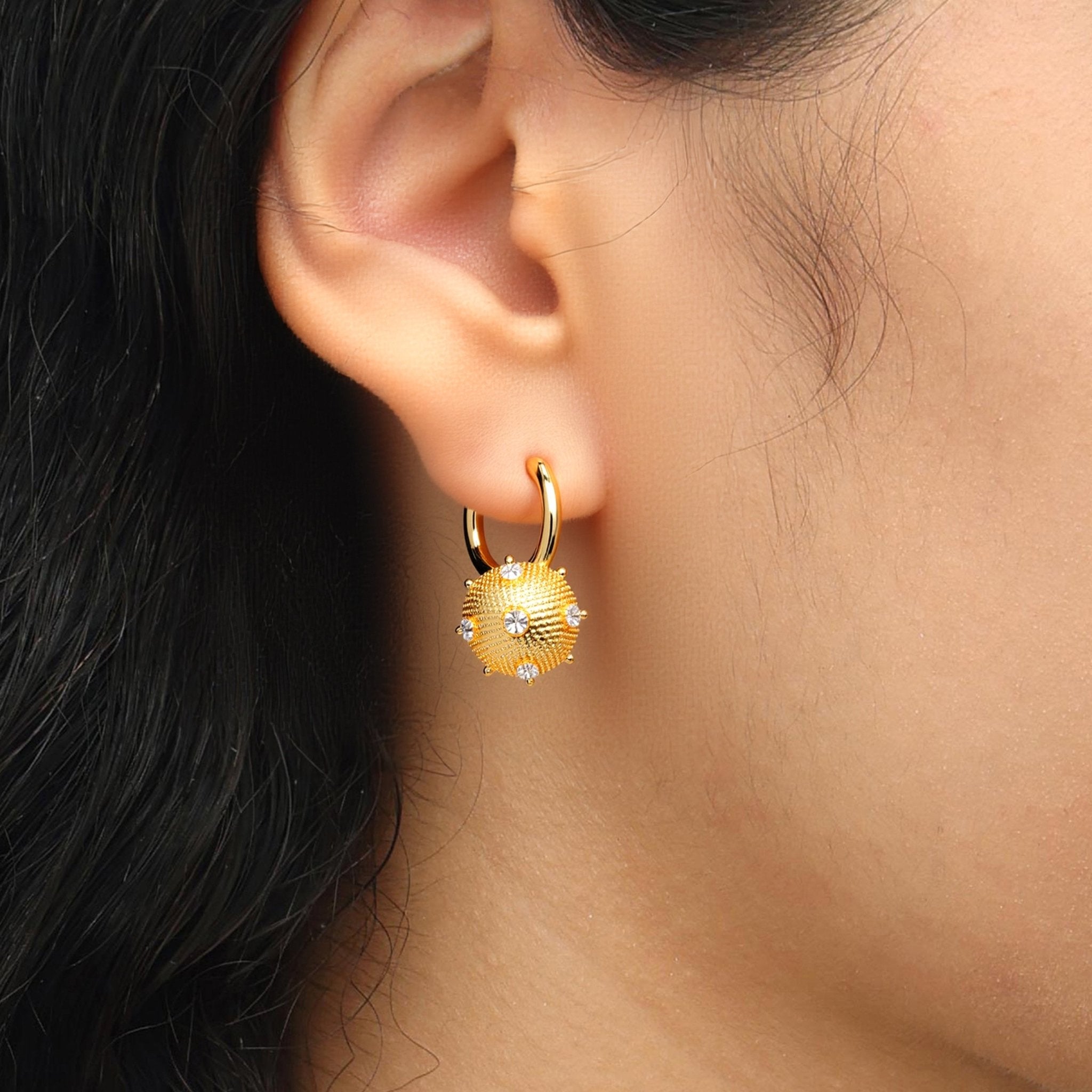 RSNY Shiny Spherical Earrings - R2190B