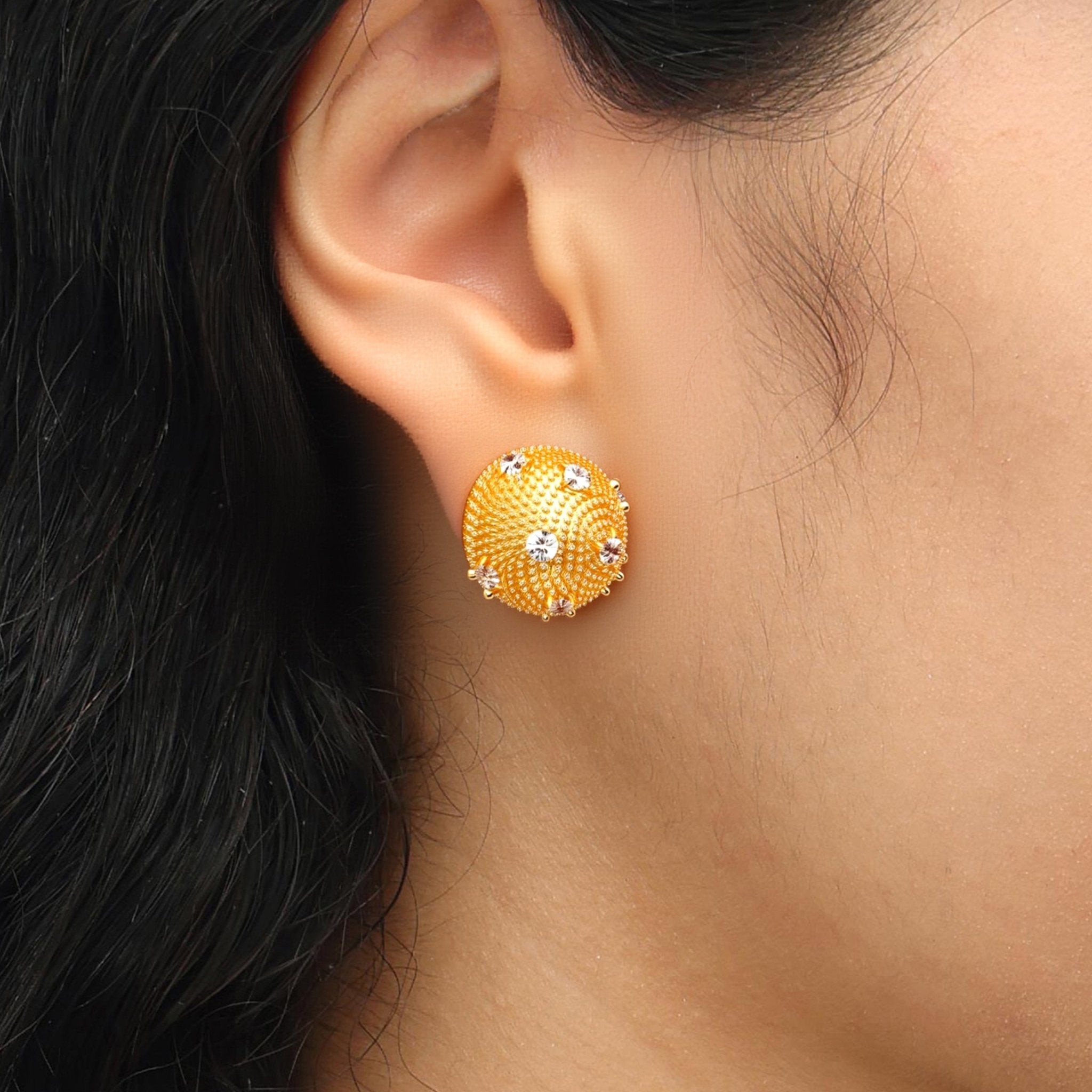 RSNY Shiny Spherical Earrings - R2191B