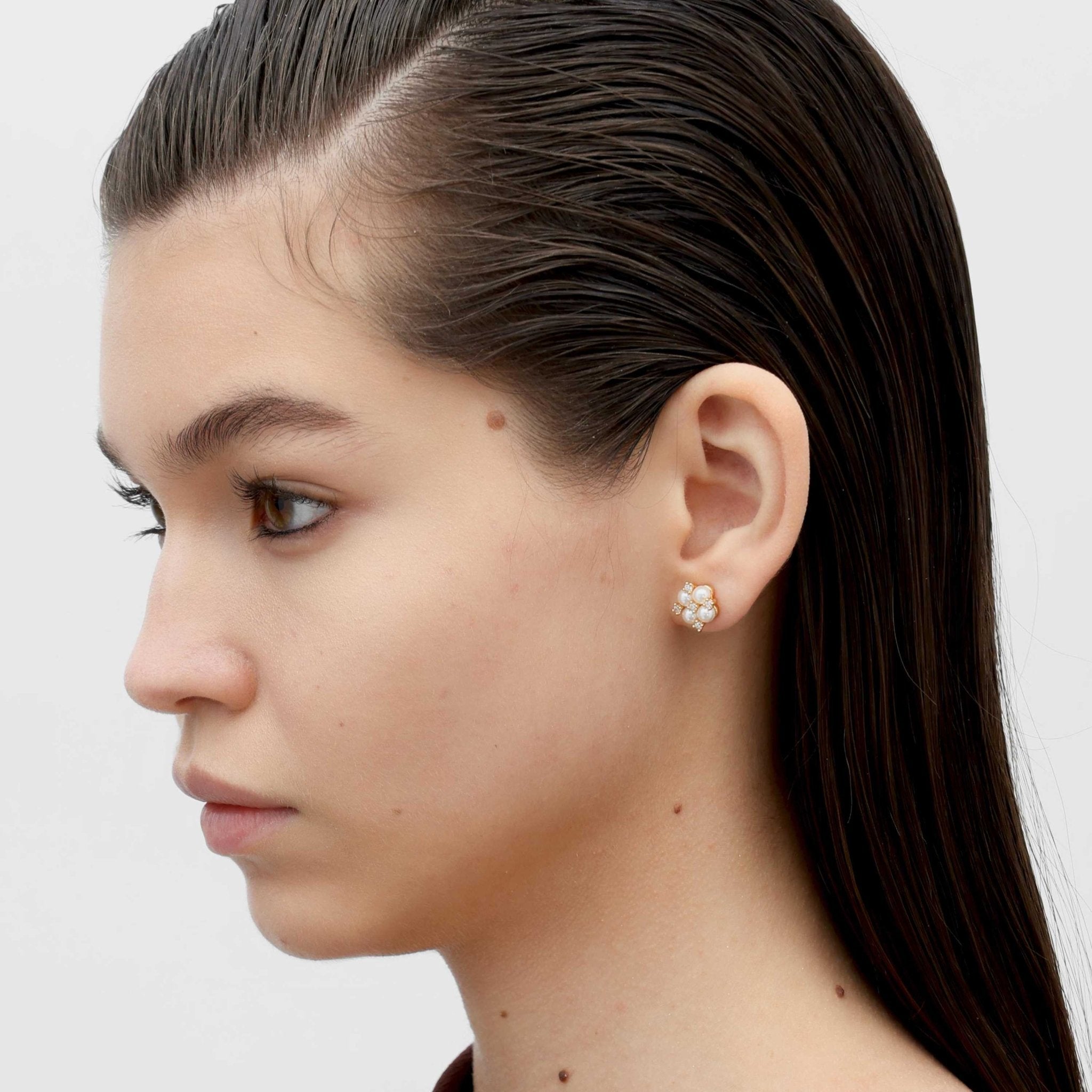 RSNY simple pearl stud earrings - R2165B