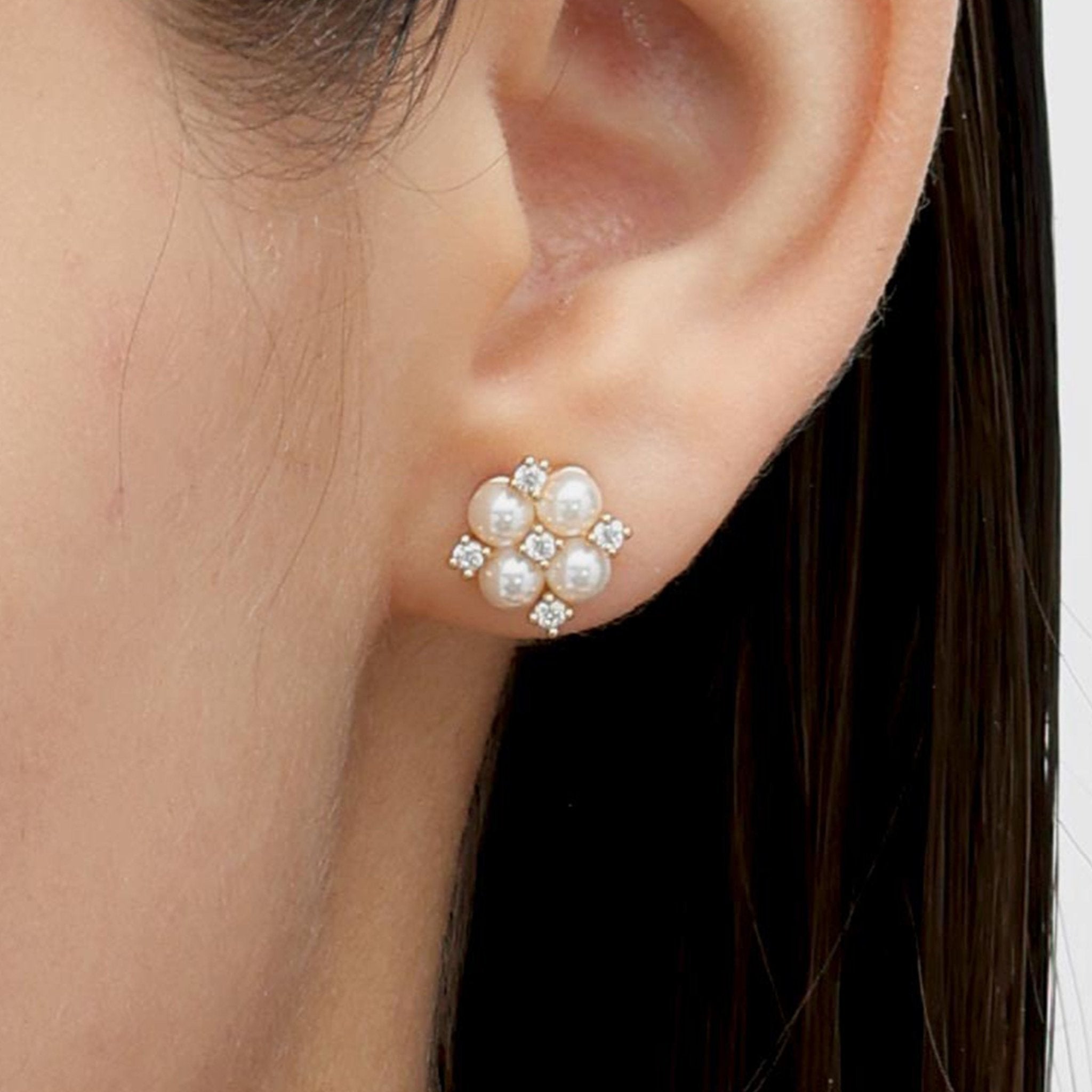 RSNY simple pearl stud earrings - R2165B