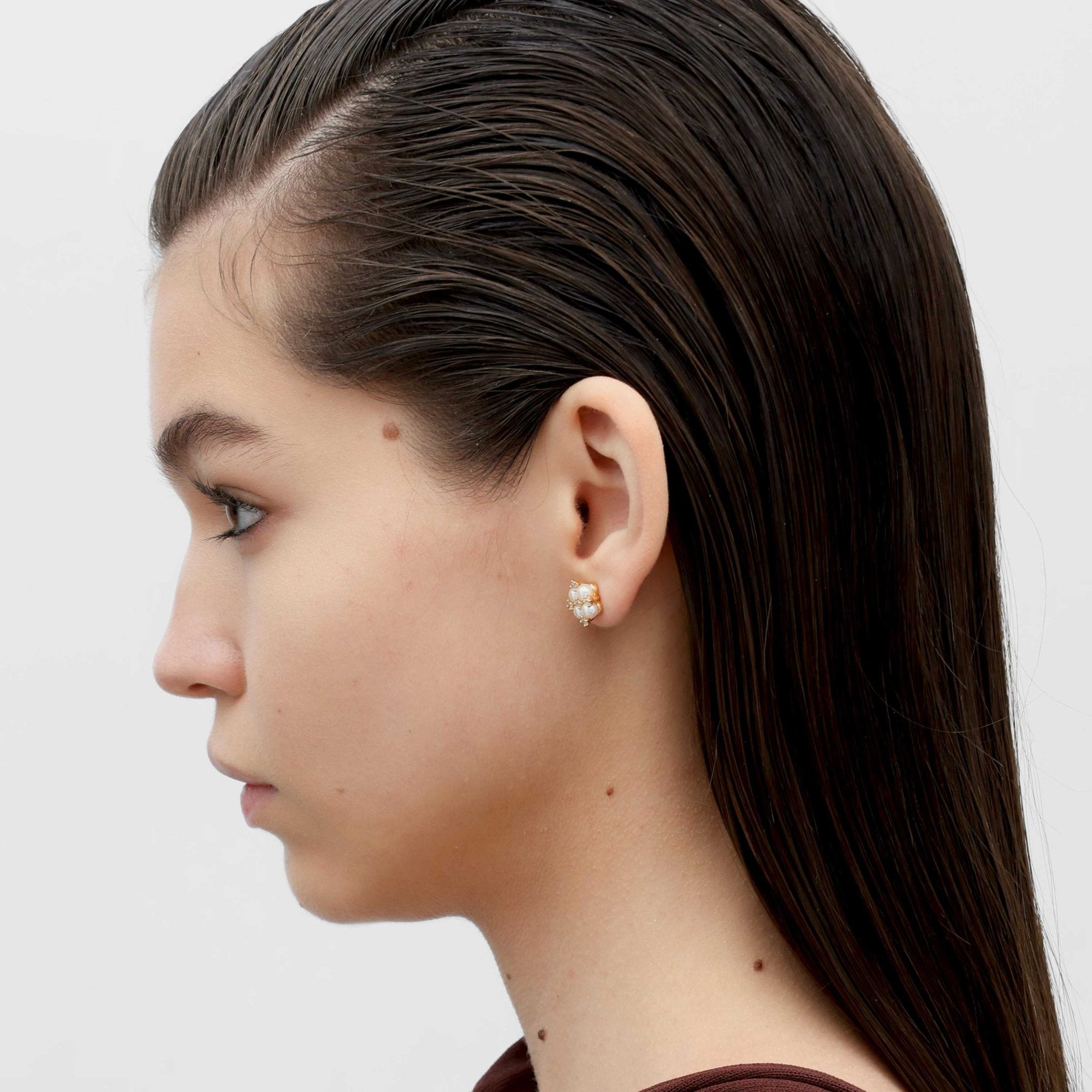 RSNY simple pearl stud earrings - R2165B