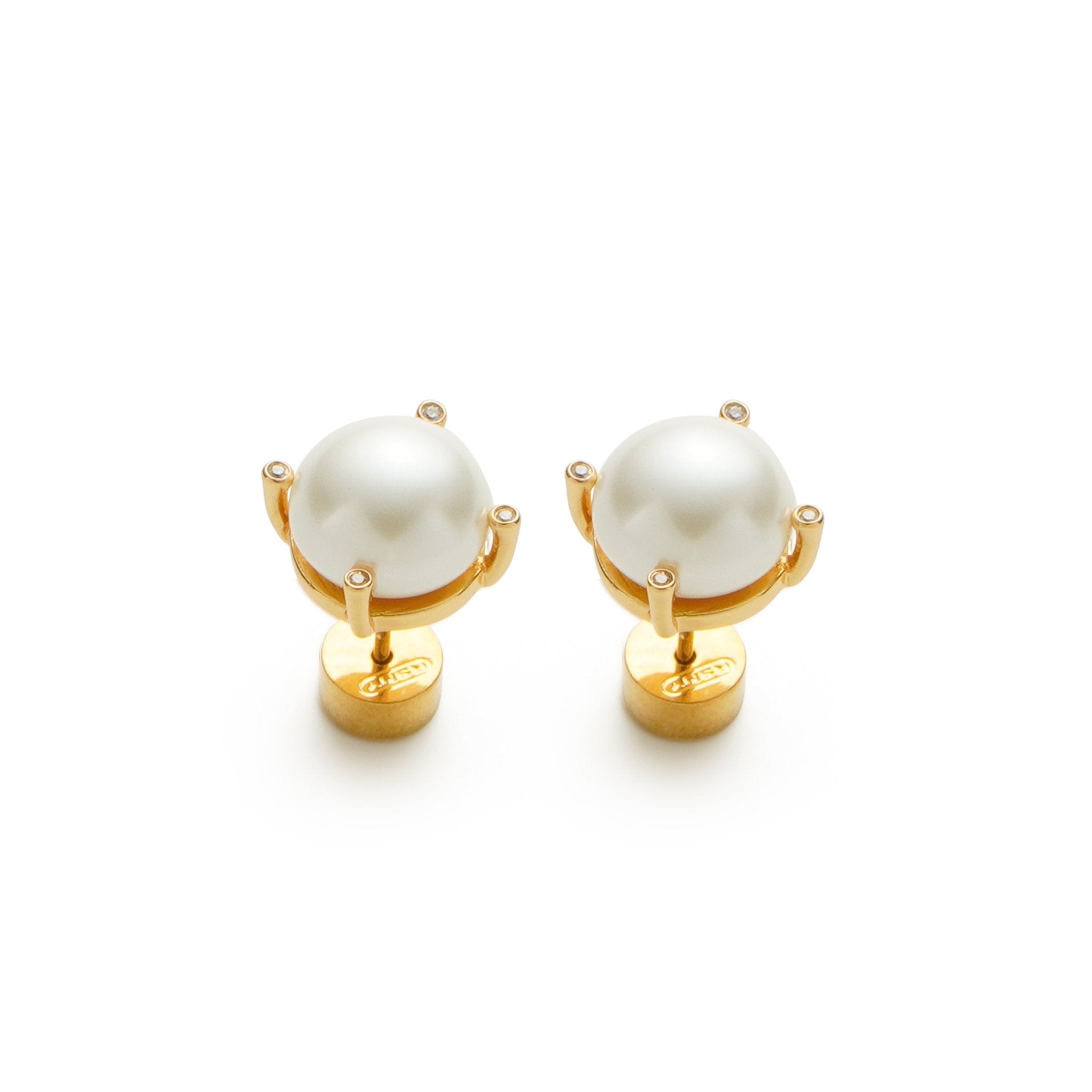 RSNY simple pearl stud earrings - R2173B
