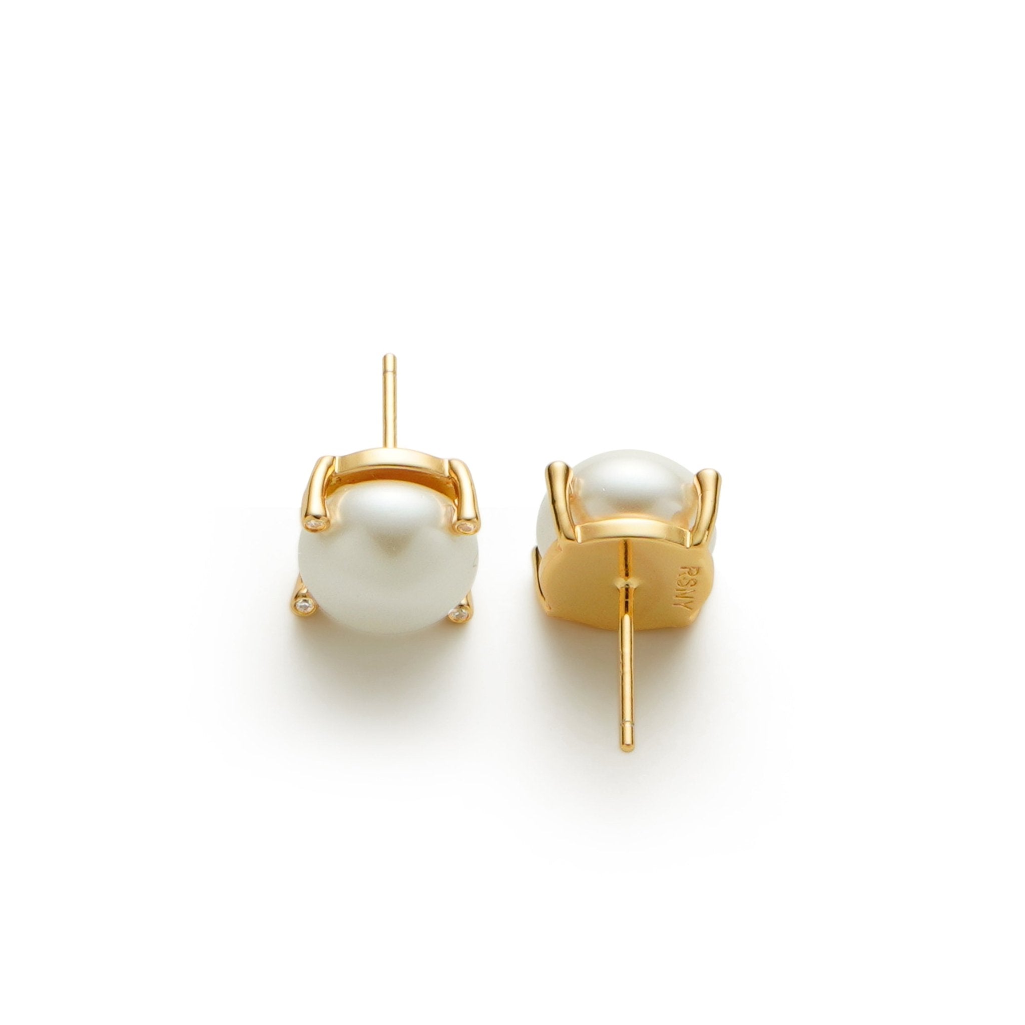 RSNY simple pearl stud earrings - R2173B