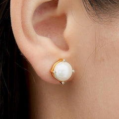RSNY simple pearl stud earrings - R2173B