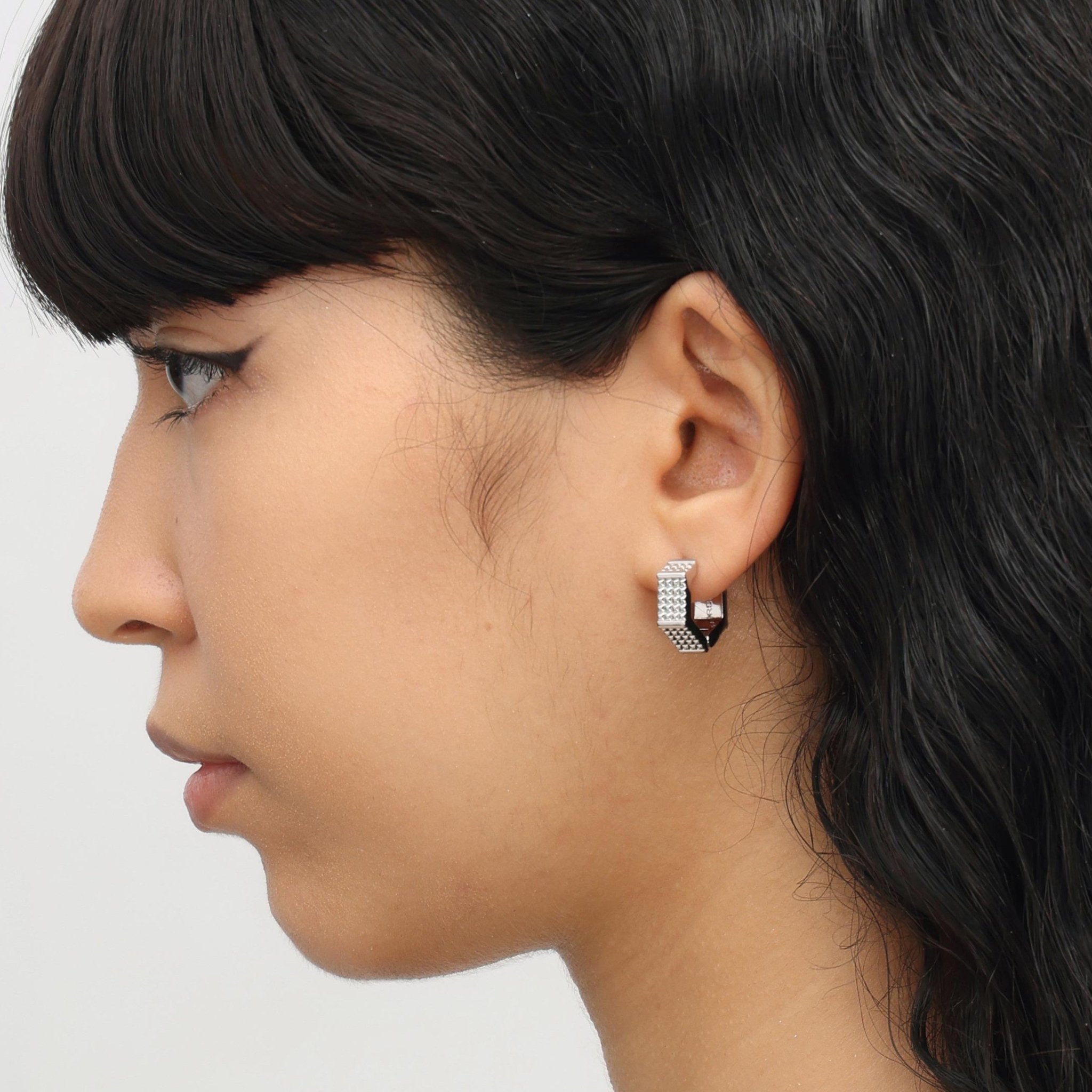 RSNY six - sided diamond earrings - R2074A