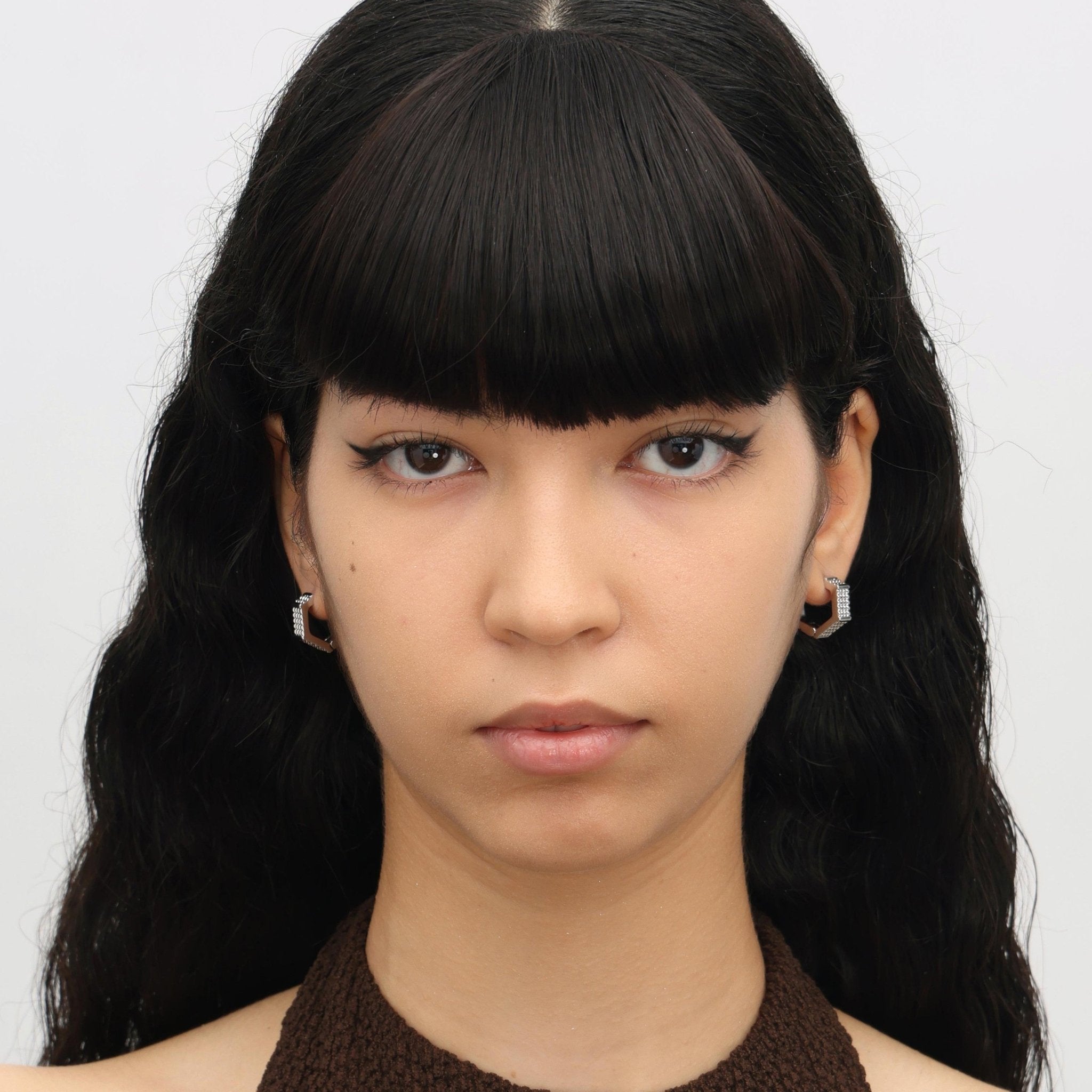 RSNY six - sided diamond earrings - R2074A