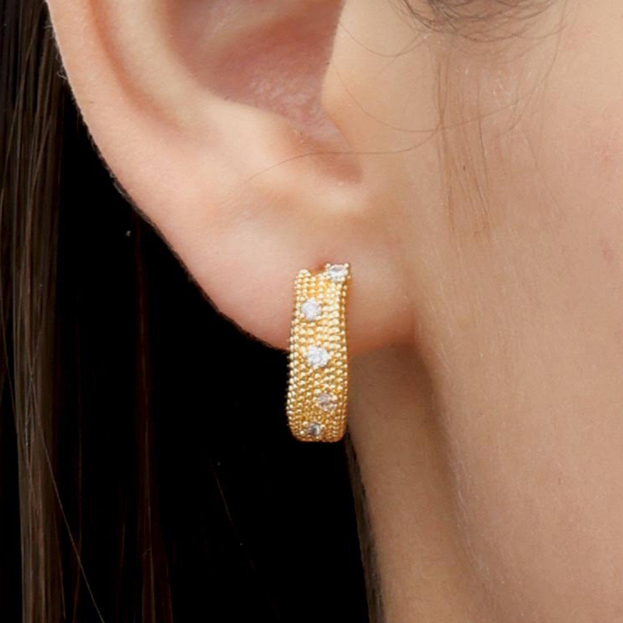 RSNY special - shaped double - ring earrings - R2180B