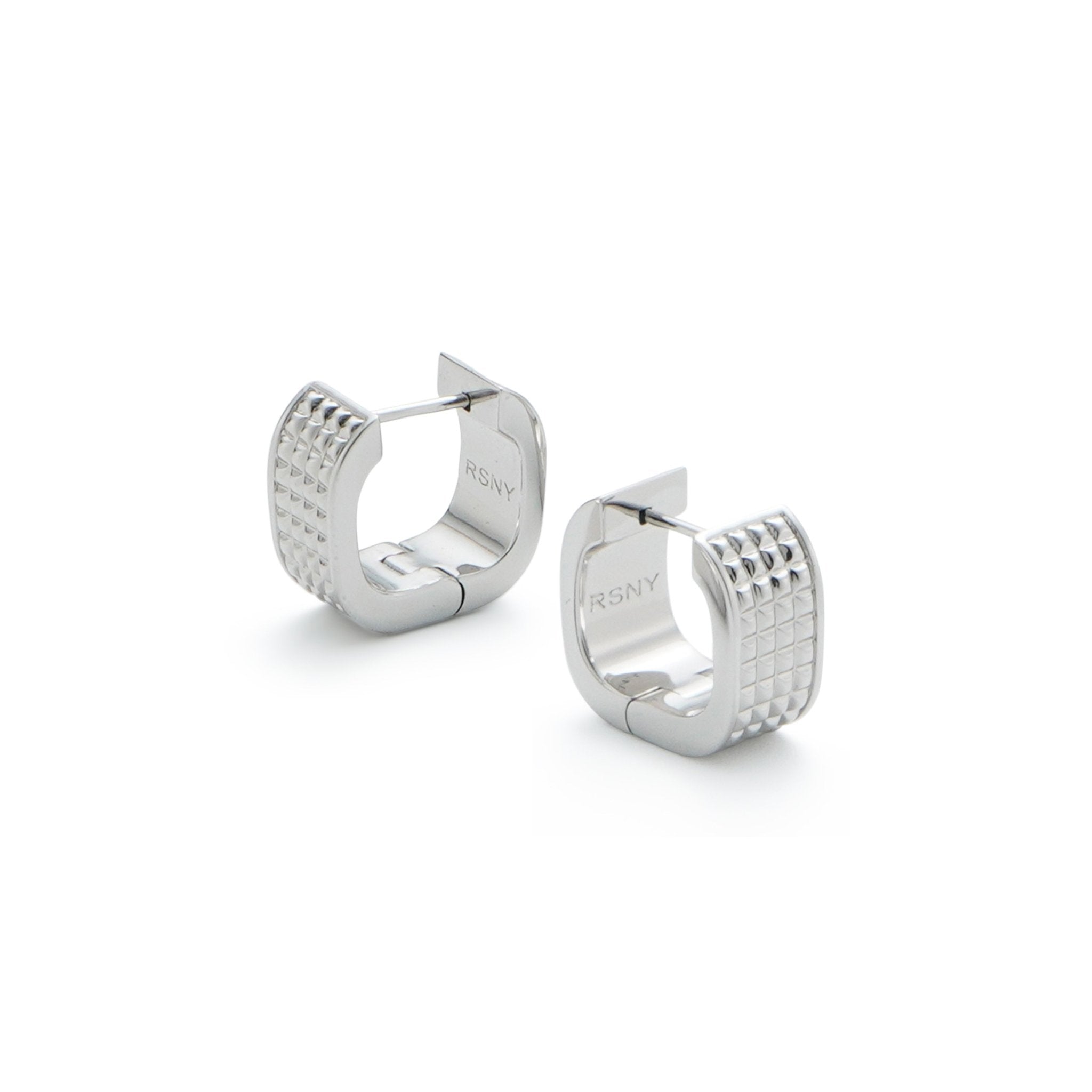 RSNY Square Diamond Textured Earrings - R2049A