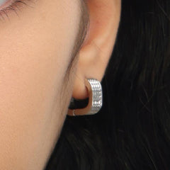 RSNY Square Diamond Textured Earrings - R2049A