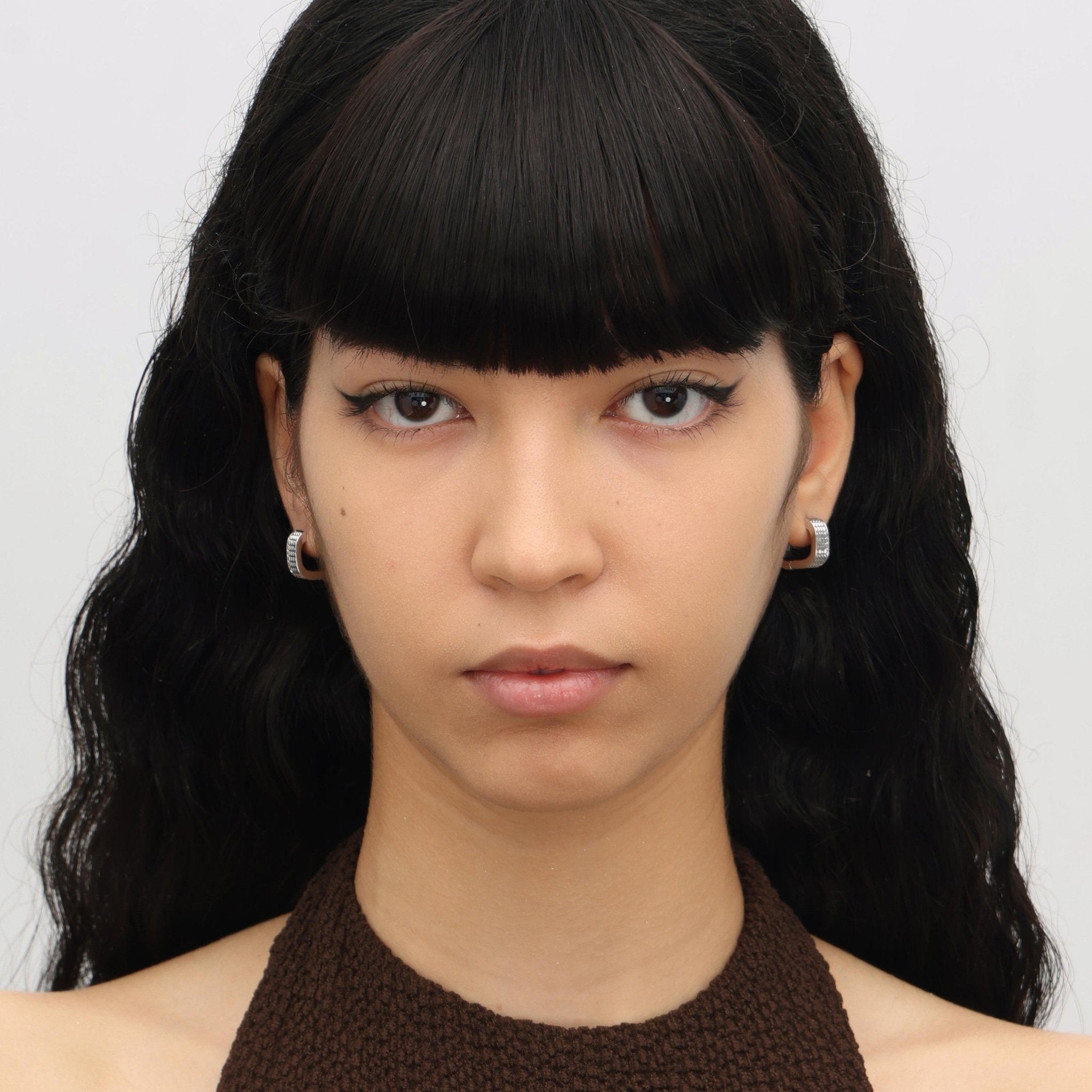 RSNY Square Diamond Textured Earrings - R2049A