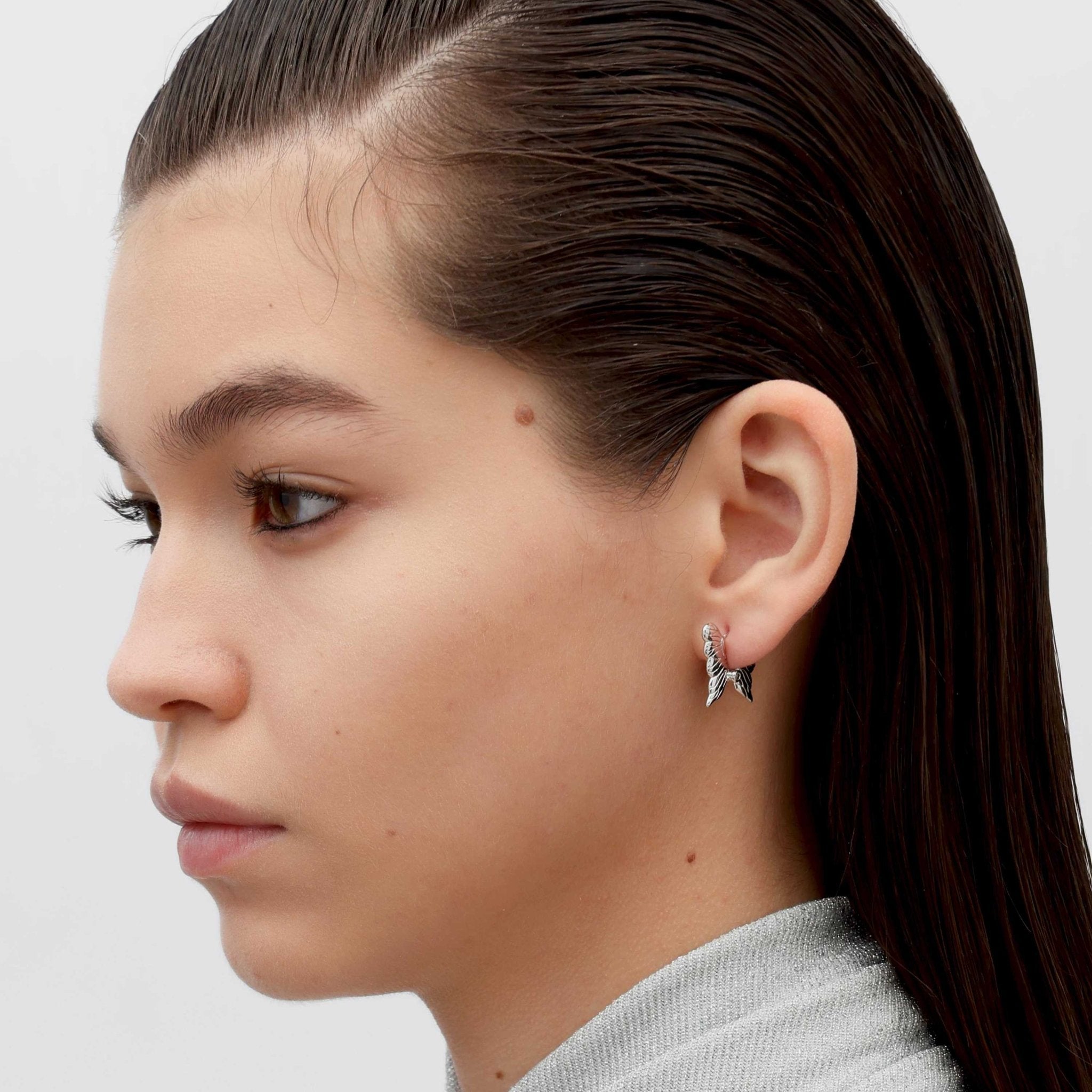 RSNY Textured Butterfly Earrings - R2175A