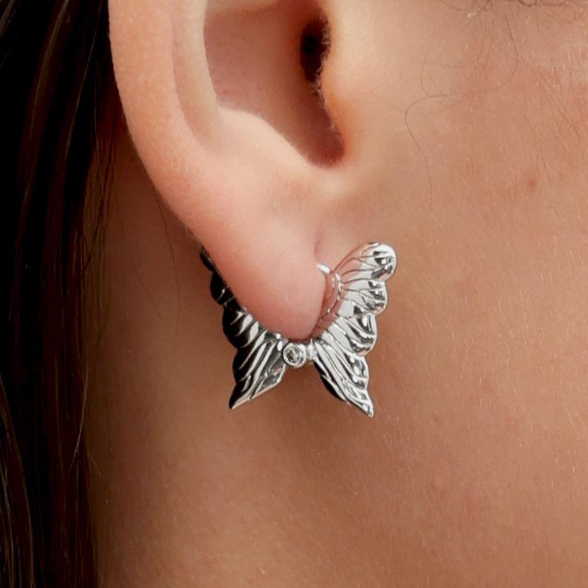 RSNY Textured Butterfly Earrings - R2175A