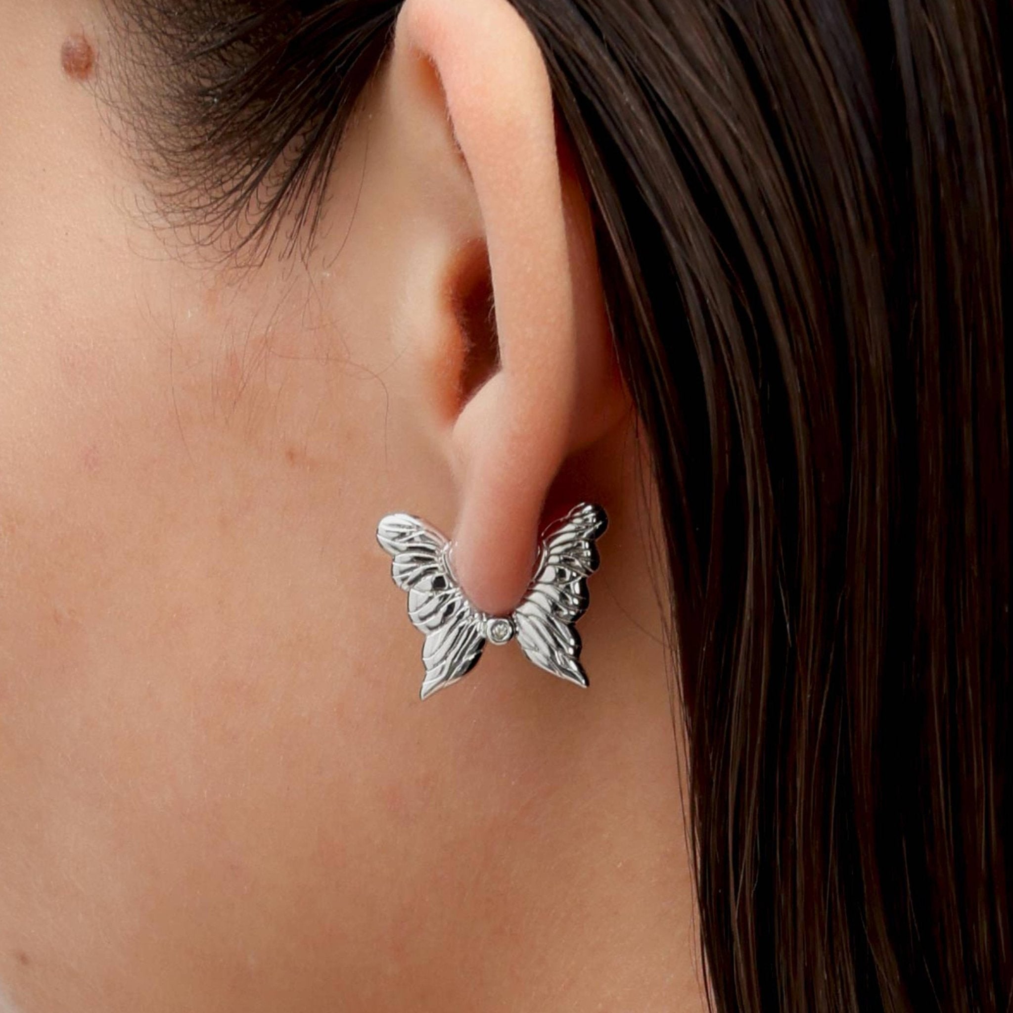 RSNY Textured Butterfly Earrings - R2175A