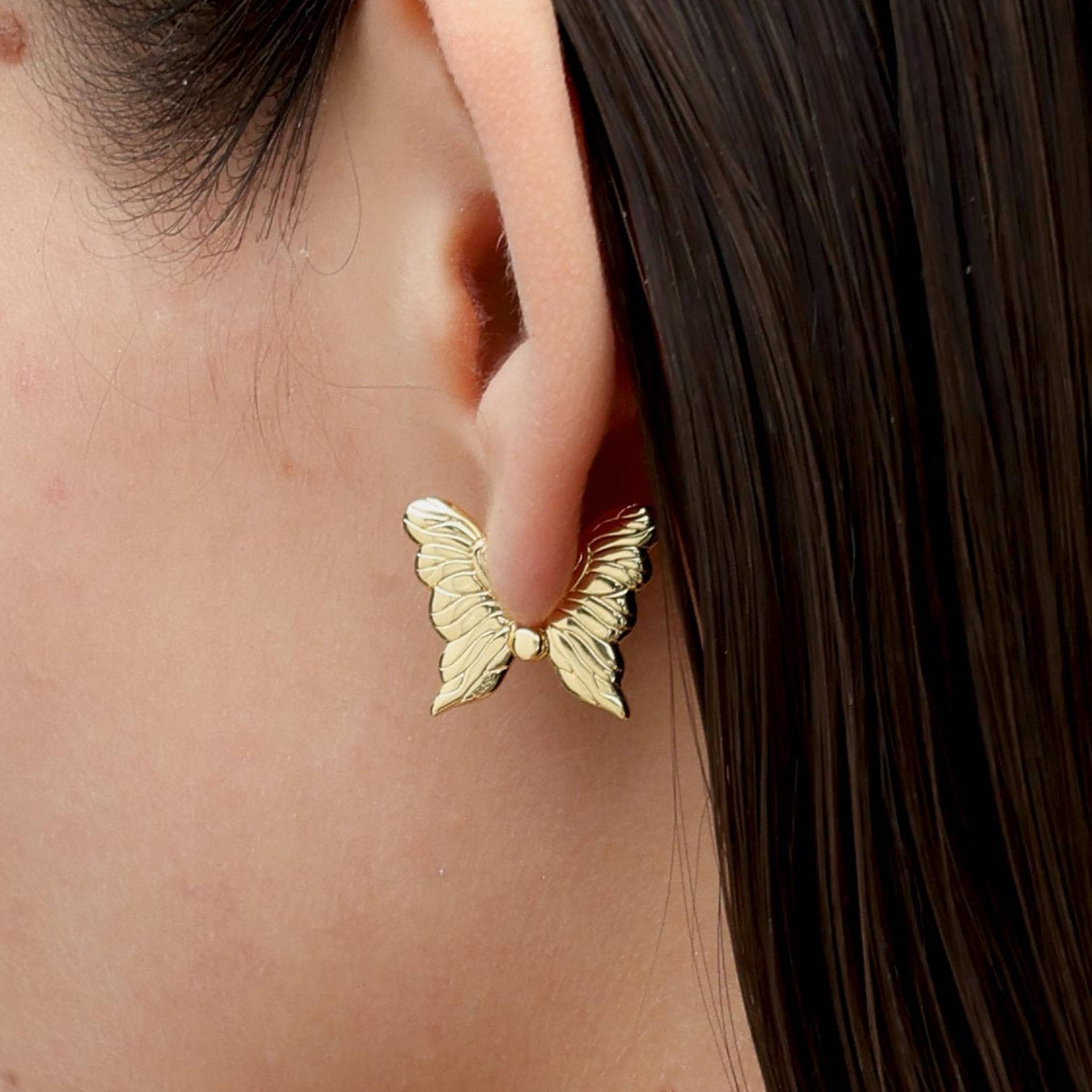 RSNY Textured Butterfly Earrings - R2175B